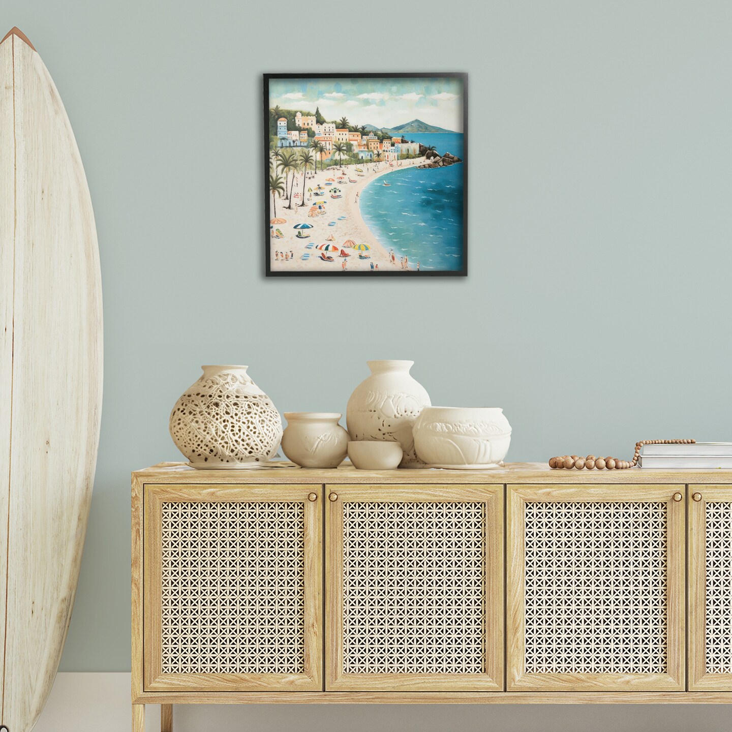 Stupell Industries Beach Water's Edge Framed Giclee Wall Art Design by Lazar Studio