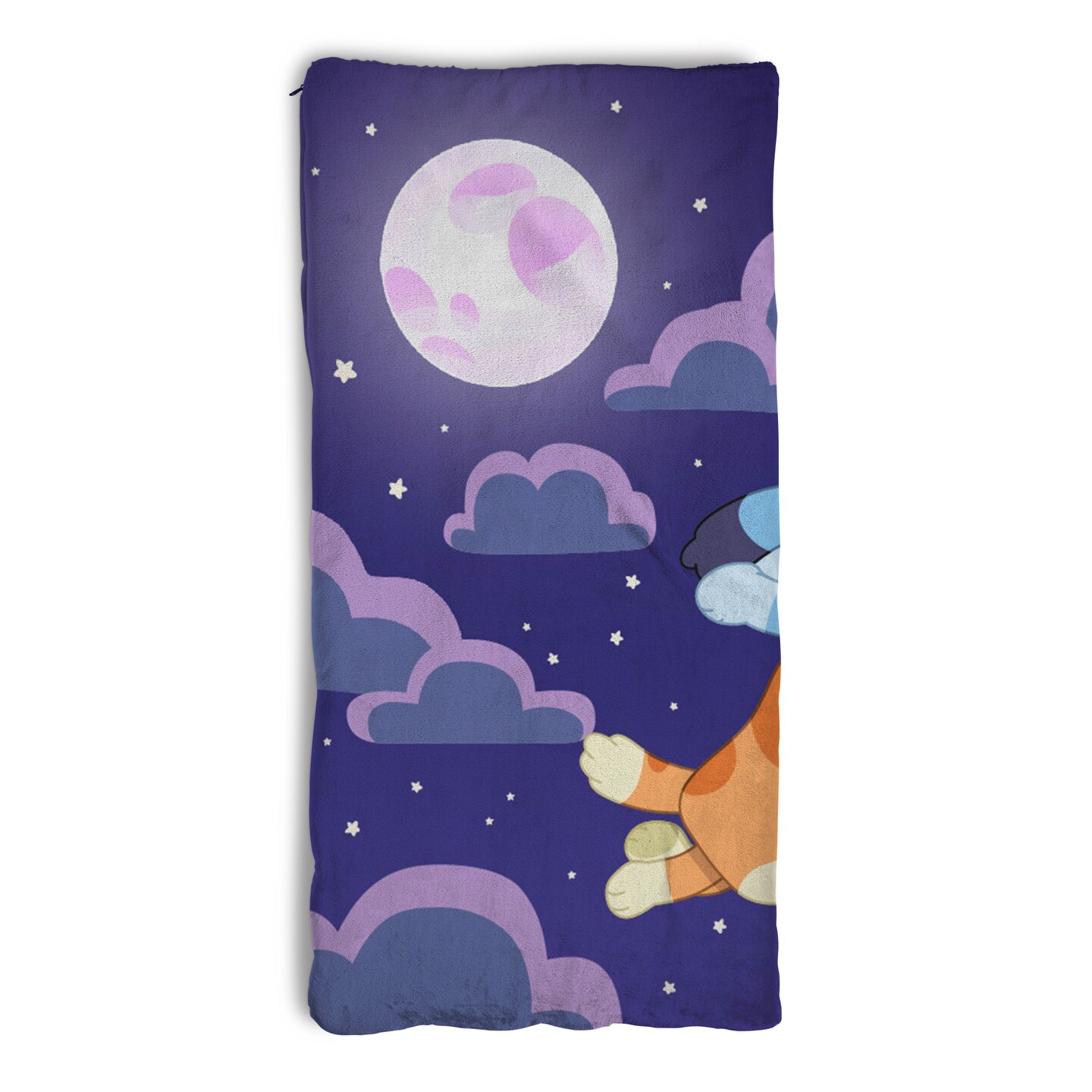 Bluey Slumber Pups Silk Touch Throw Blanket Sherpa Slumber Bag 27×56 Inches