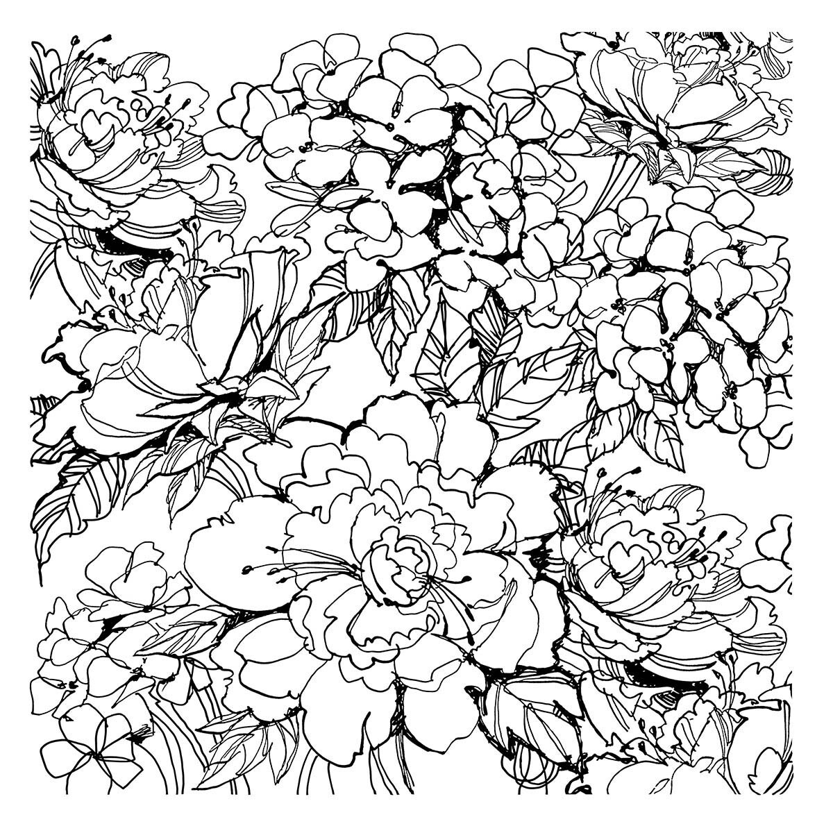 Stampendous Cling Rubber Stamp From Beautiful Backgrounds-Floral Garden