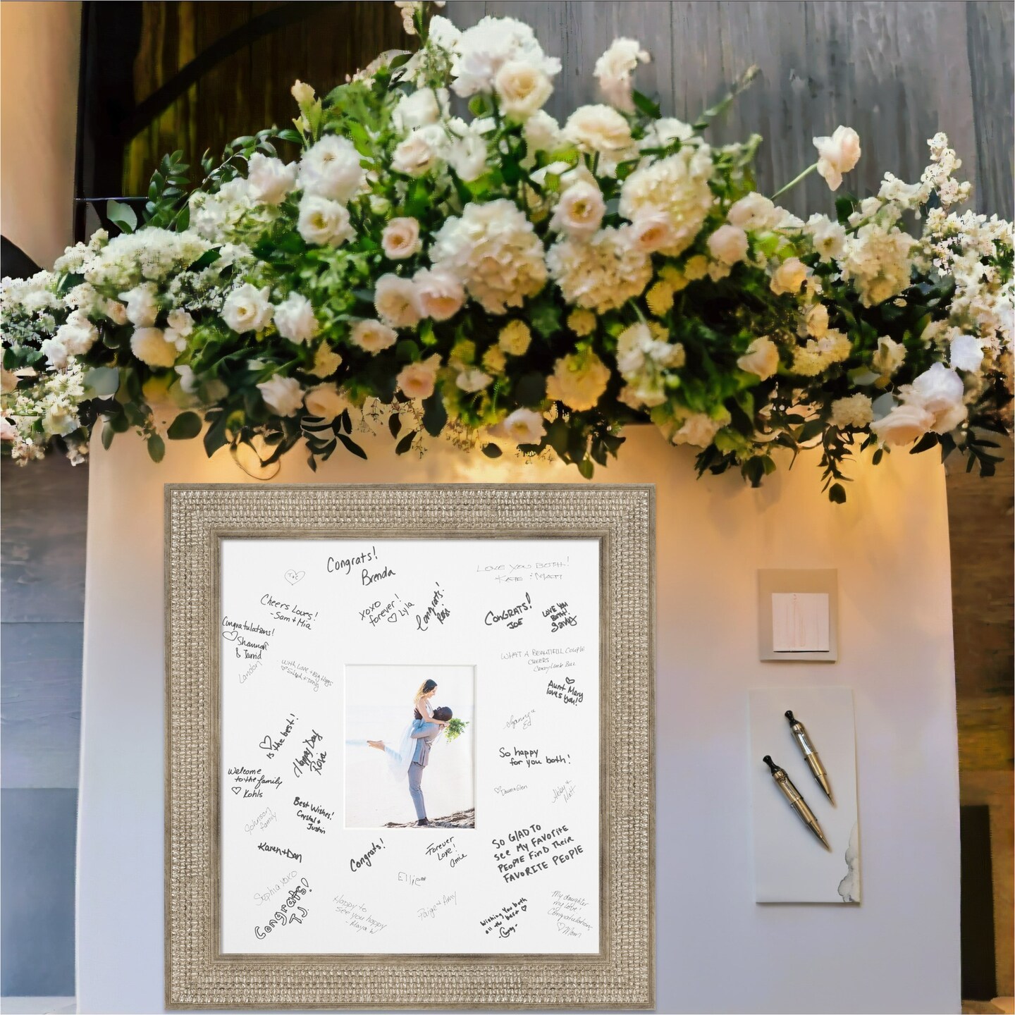 Trellis Signature Mat Picture Frame, Photo Frame Wedding Guest Book Alternative, Autograph Picture Mat for Signature Board, Wedding Celebrations Graduations Support Encouragement or Retirement
