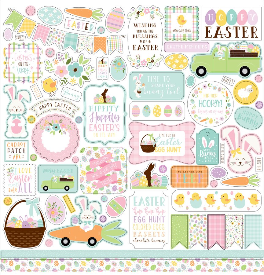 Echo Park Welcome Easter 12 x 12 Element Sticker Sheet