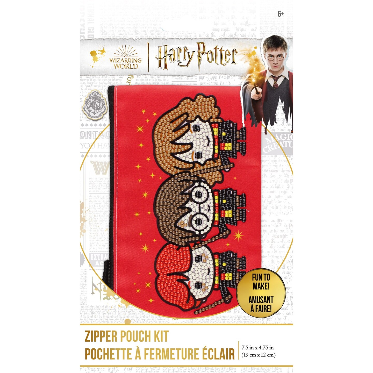 Camelot Dots Diamond Art Kit 7.5"X4.75"-Harry Potter World Pals Zip Pouch