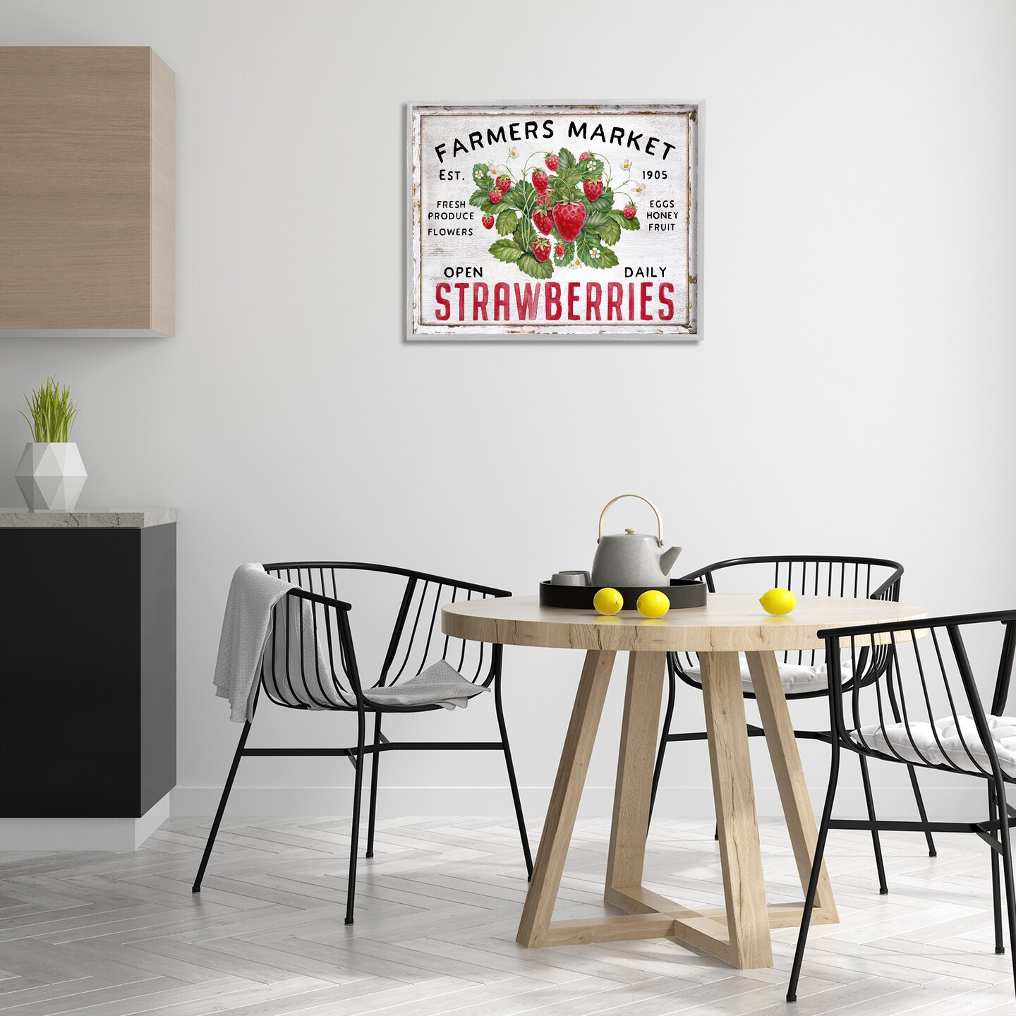 Stupell Industries Farmers Market Strawberries Framed Giclee Wall Art Design by Creatif Belle