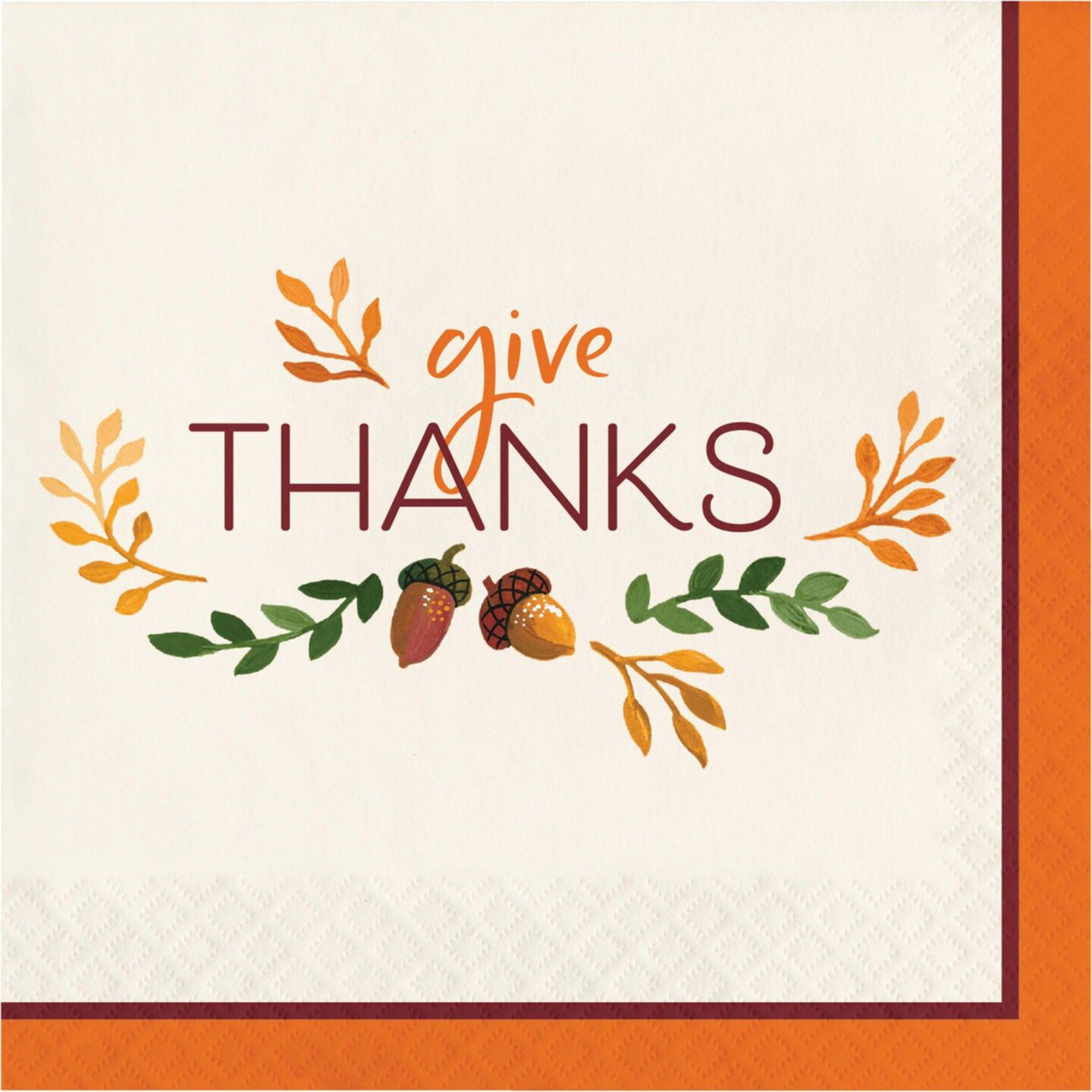 Party Central Give Thanks Fall Harvest Luncheon Napkins - 6.5" - Club Pack of 192