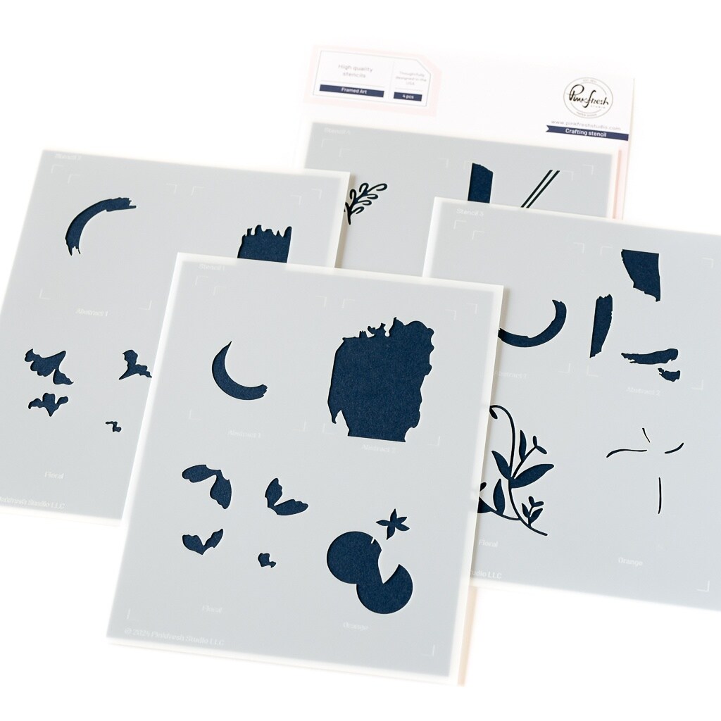 Pinkfresh Studio Stencils 4.25&#x22;X5.5&#x22; 6/Pkg-Framed Art