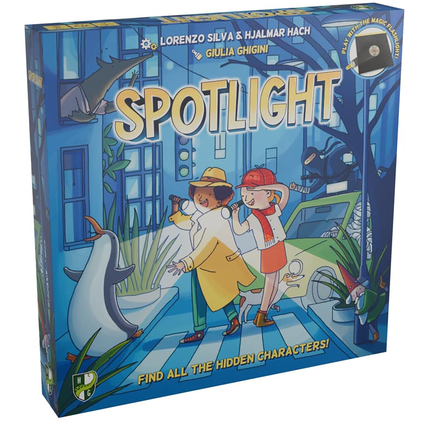 Horrible Guild: Spotlight - Family Board Game, Find Hidden Pictures With Your Magic Flashlight, Co-Op &#x26; Competitive, Ages 6+, 1-5 Players, 15 Min