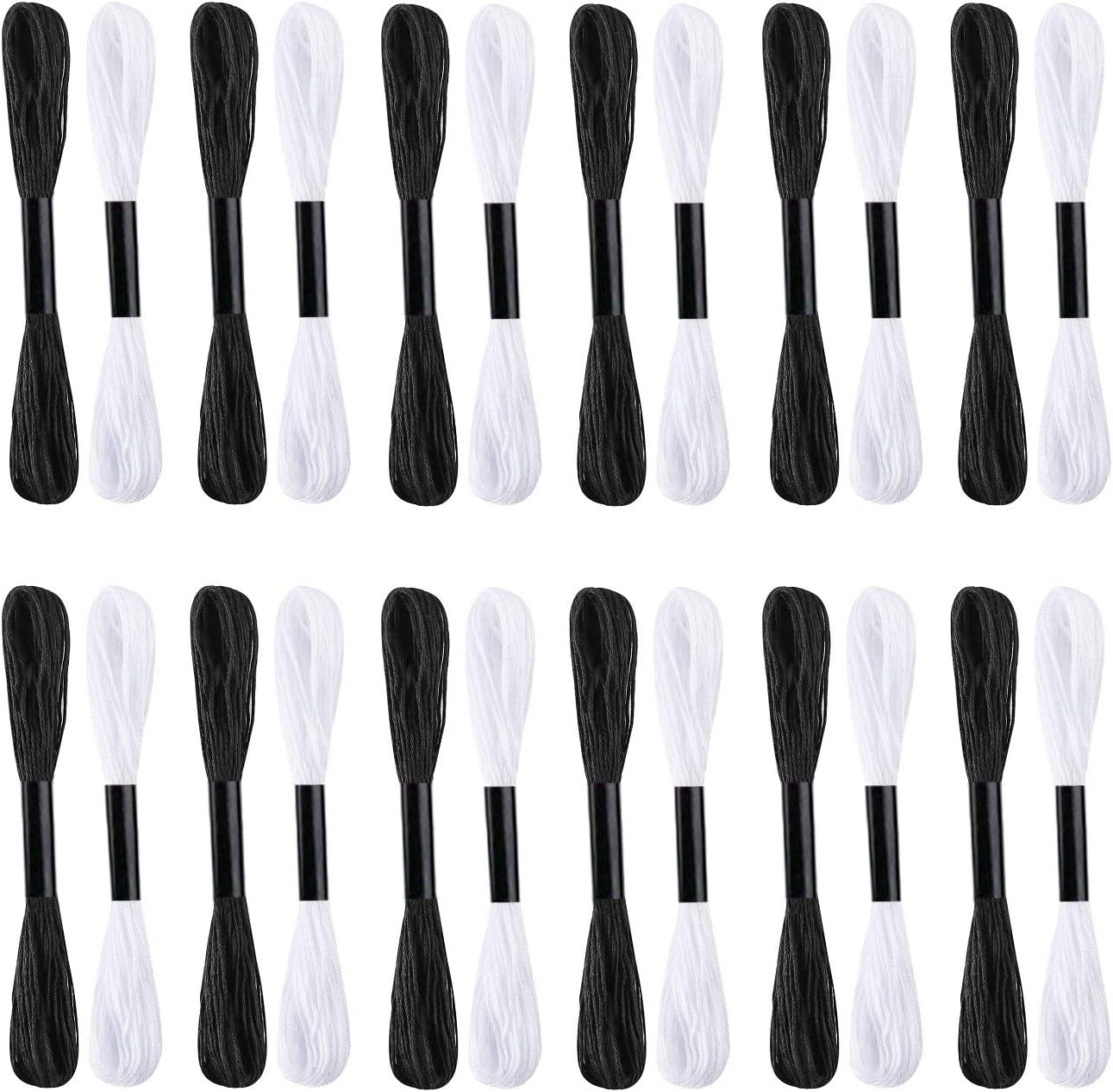 96 Black White Skeins Stranded Cross Stitch Floss