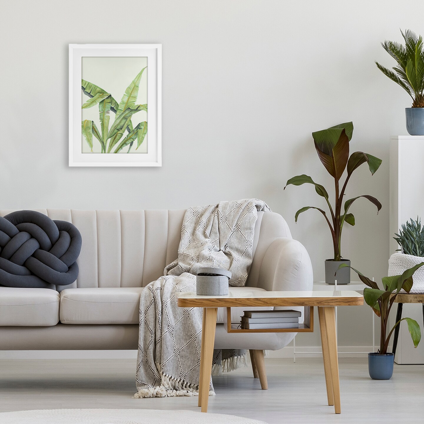 Stupell Industries Anse Lazio Tropical Greenery Framed Print Under Glass, design by Errico & Slyp