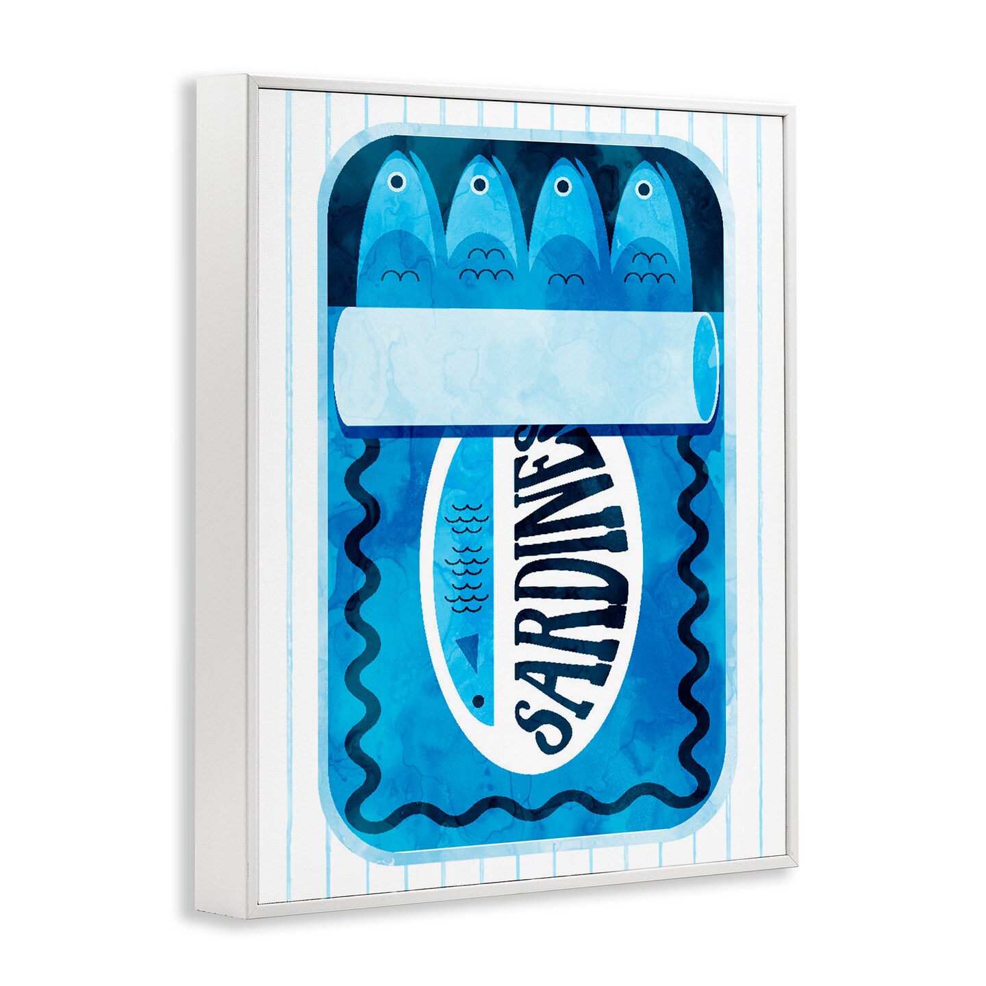 Stupell Industries Blue Canned Sardines Framed Giclee, design by Lil' Rue