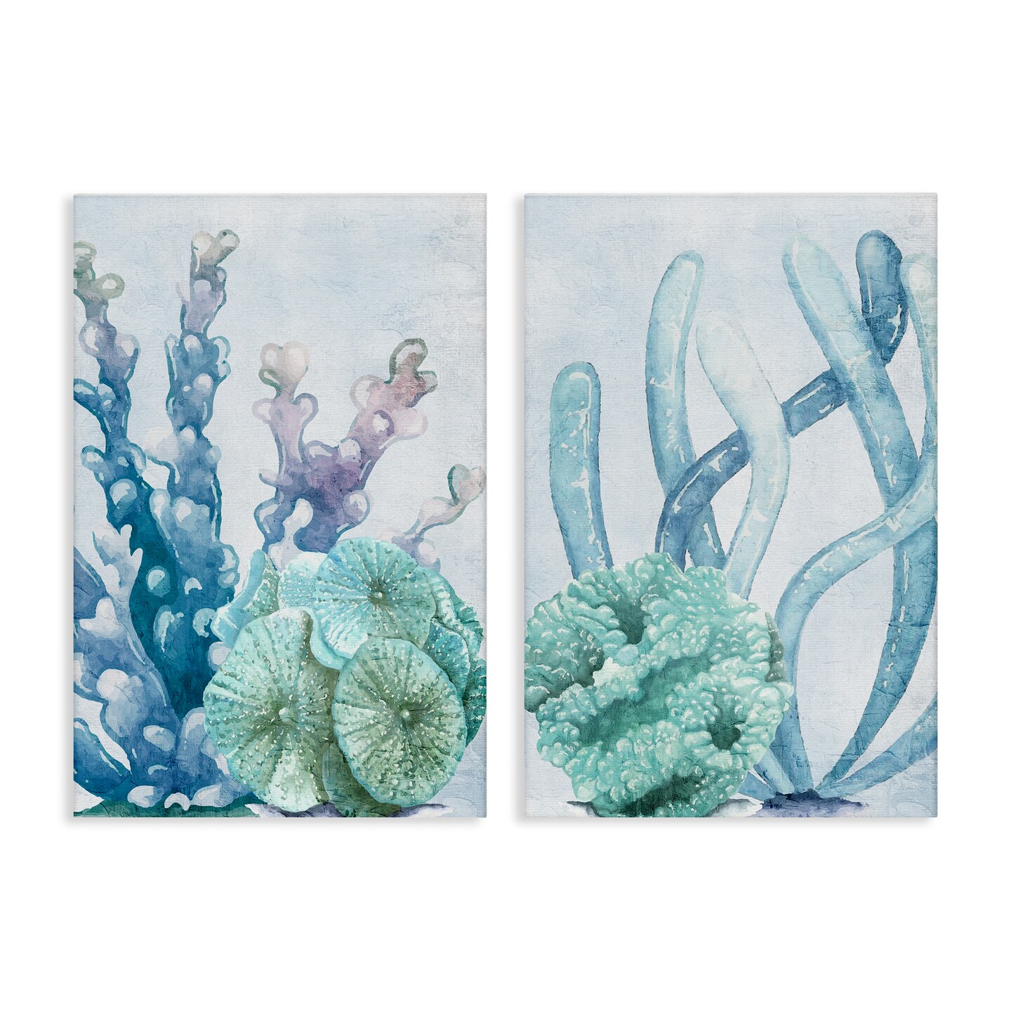 Stupell Industries Coral Days Ocean Pastels 2pc Canvas Set, design by ...