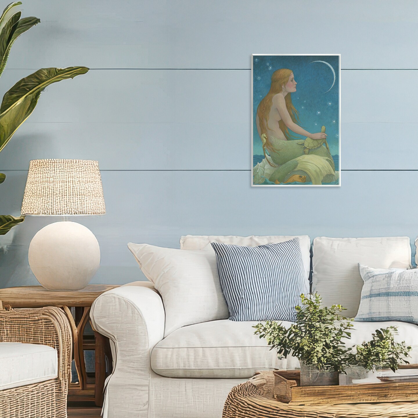 Stupell Industries New Moon Mermaid Portrait Wall Plaque, design by Christina P. Wyatt