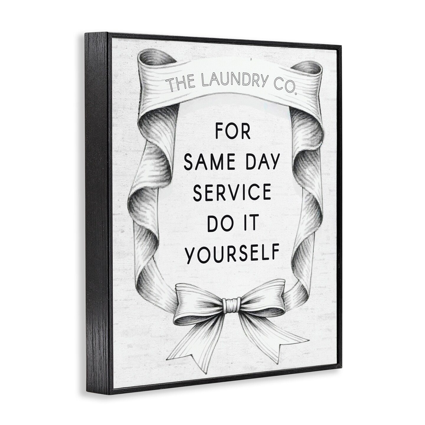 Stupell Industries Vintage Laundry Service Ribbon Framed Giclee, design by Lettered and Lined