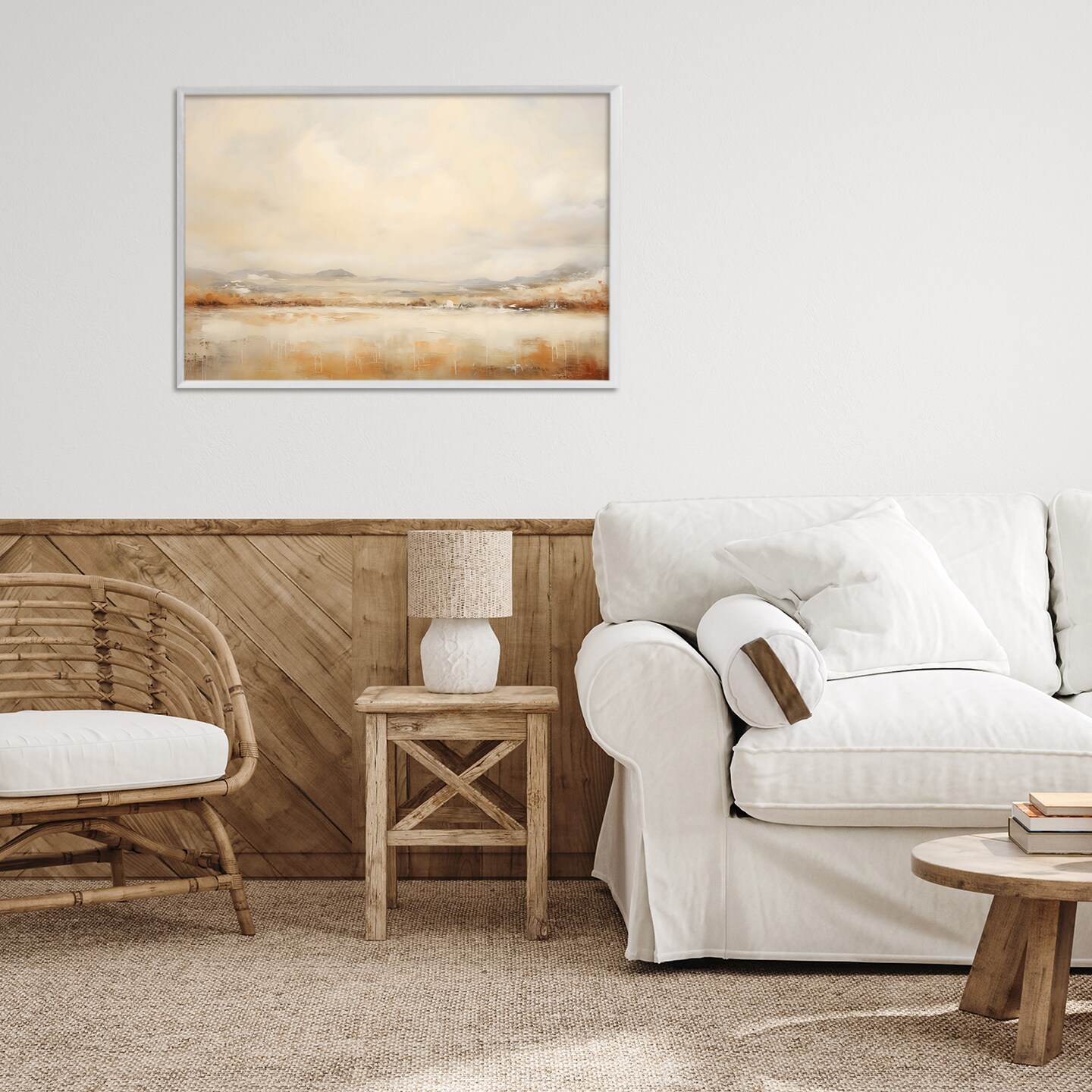 Stupell Industries Ivory and Bronze Landscape Framed Giclee, design by LSR Creative Studio