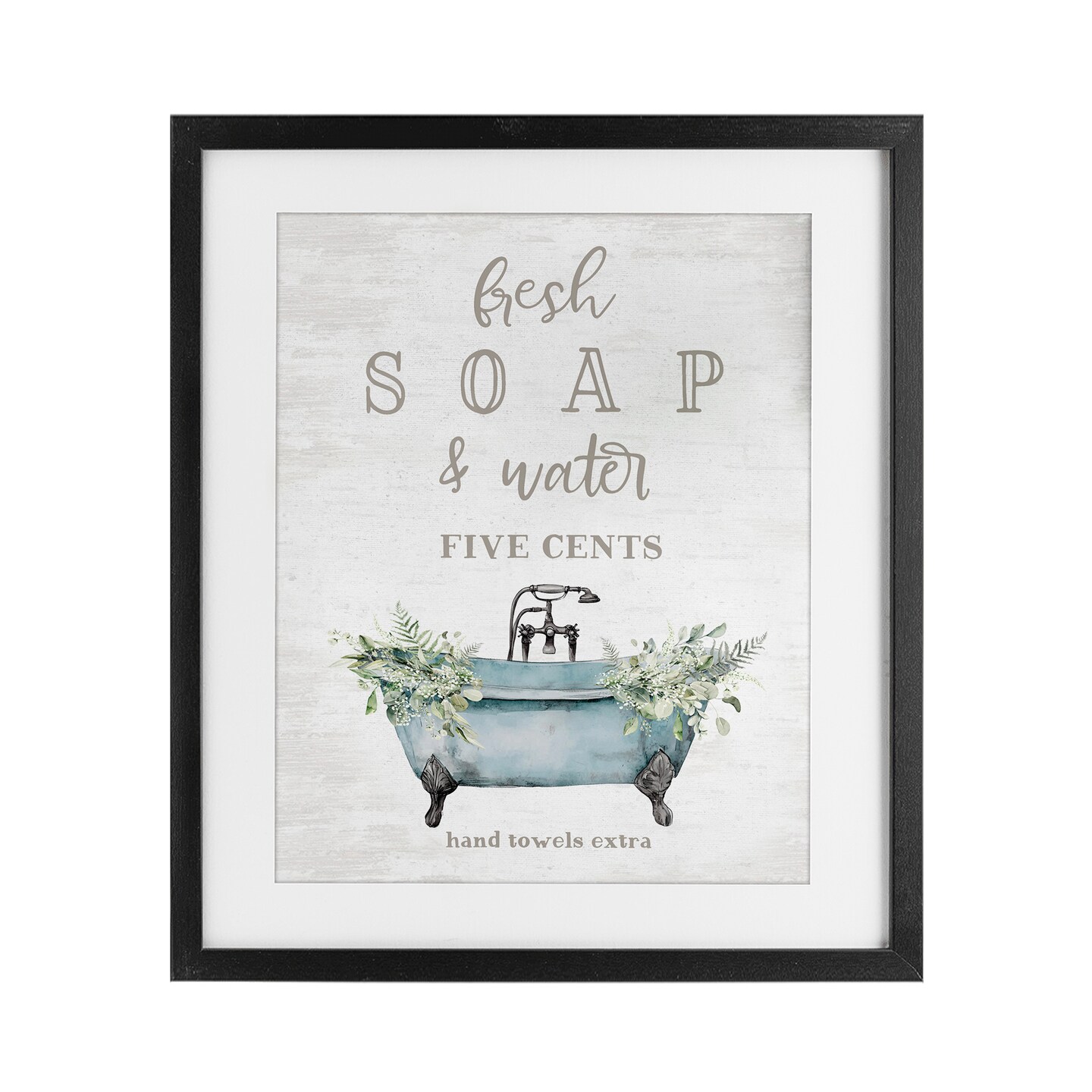 Stupell Industries Antique Fresh Soap &#x26; Tub Framed Print Under Glass, design by Lettered and Lined