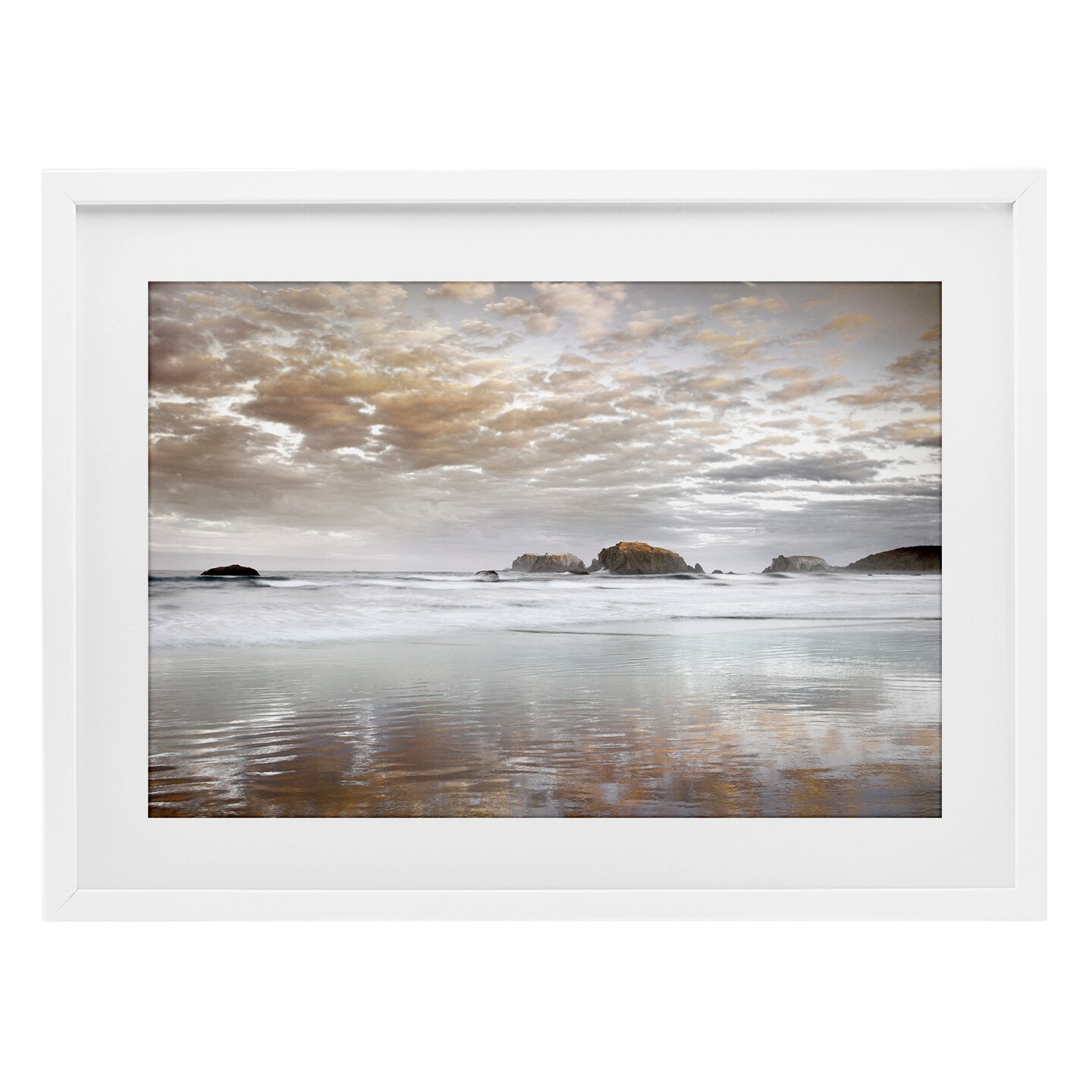 Stupell Industries Sunrise Reflections Seascape Framed Print Under Glass, design by Dennis Frates