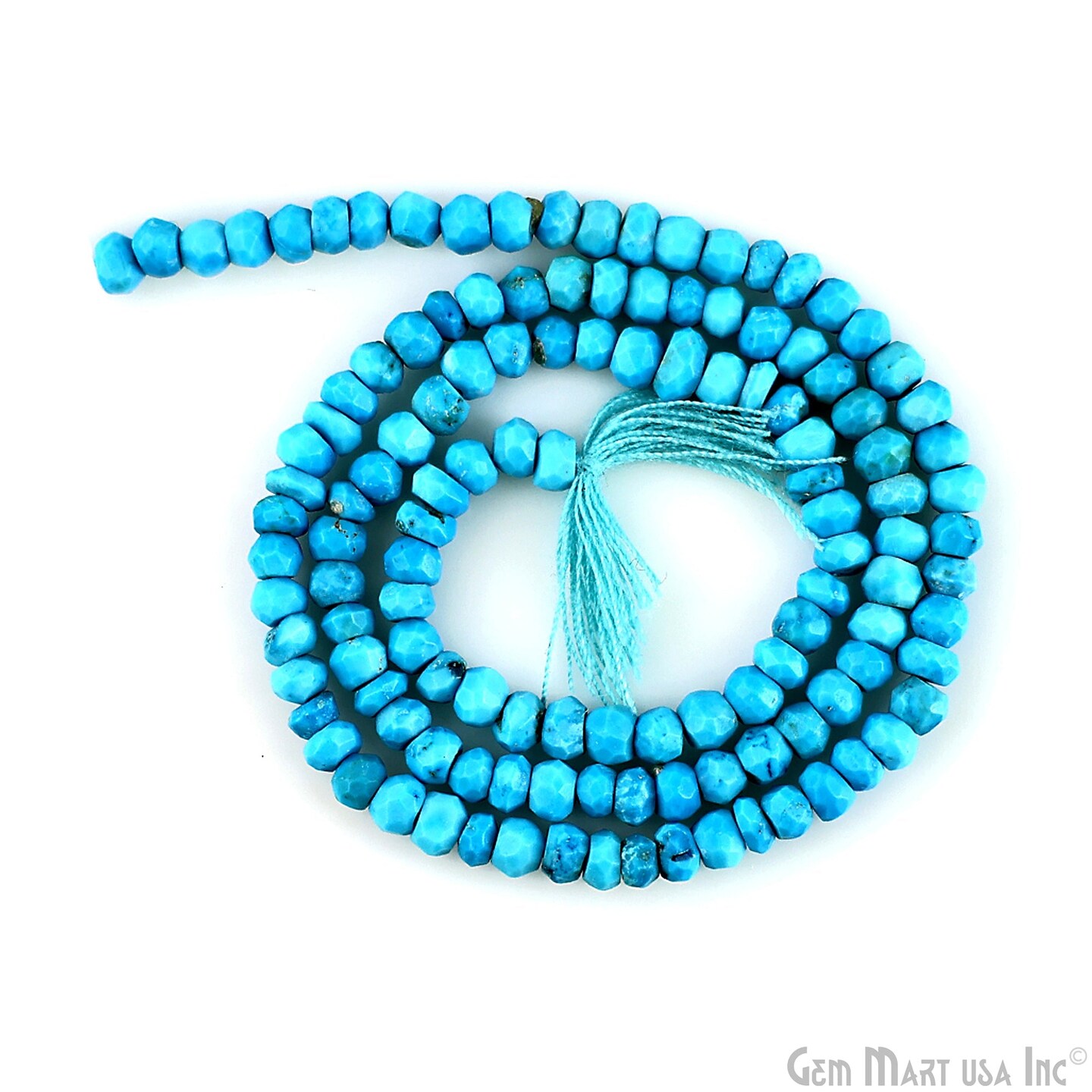 Gemstone Rondelle Bead Strands, Round Faceted, Polished Beads, Handmade Rondelle Beads, 12.5-inch, 3-4mm Round Strands for DIY Jewelry Making, GemMartUSA (70002)