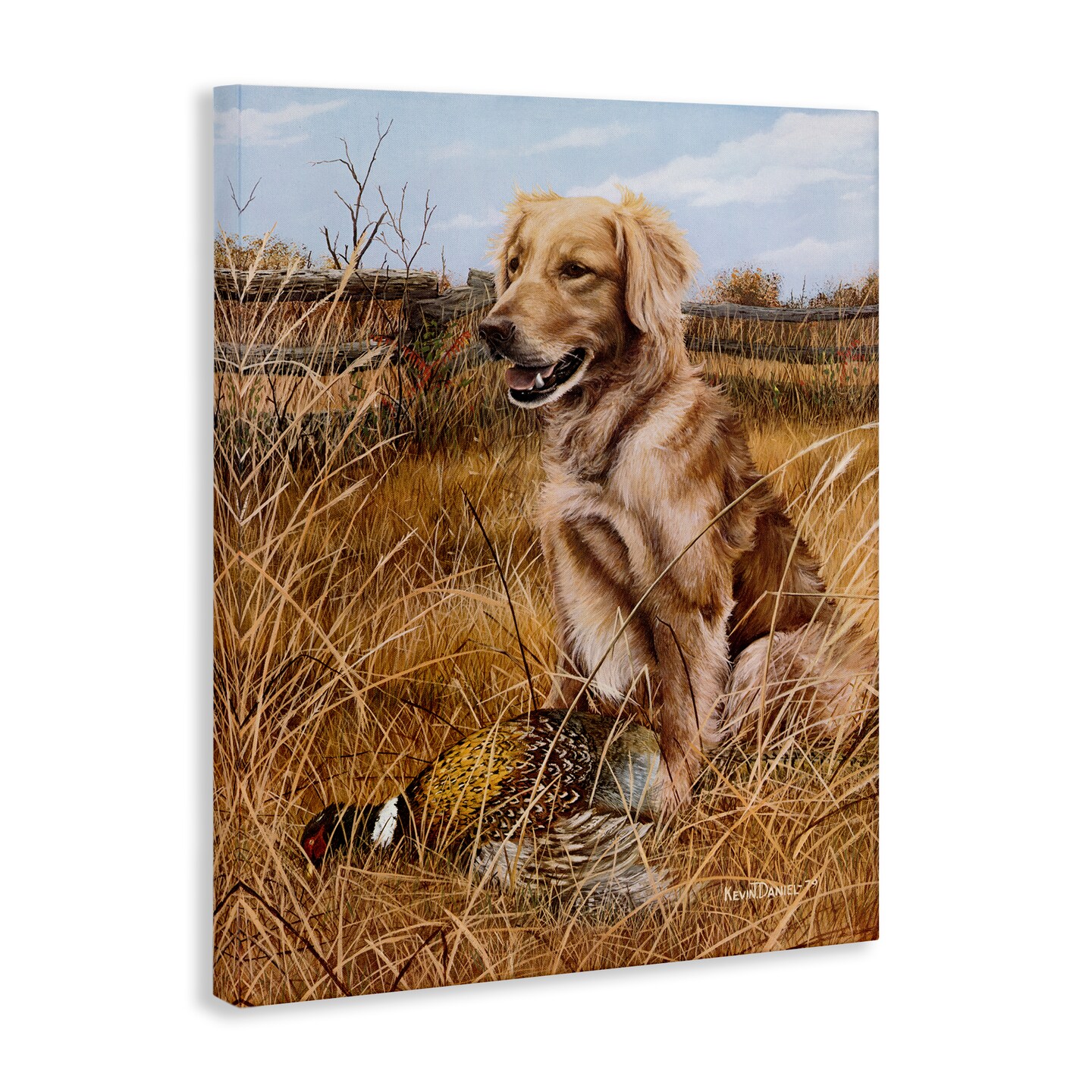 Stupell Industries Hunting Dog &#x26; Pheasant Canvas Wall Art Design by Kevin Daniel