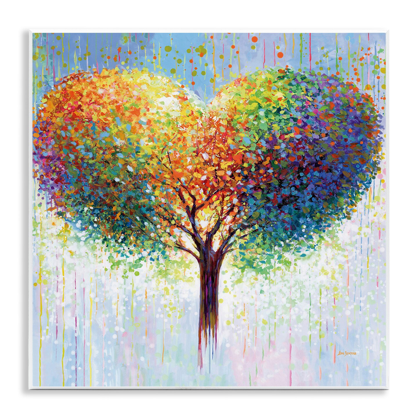 Stupell Industries Bold Hued Heart Tree Wall Plaque Art Design by Leon Devenice