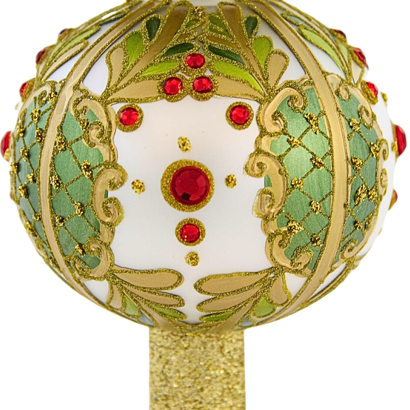 Miss Christmas 15.0 Inch Classic White And Gold Tree Topper Christmas Tree Topper , Christmas Decor Finial Fantasy Heirloom