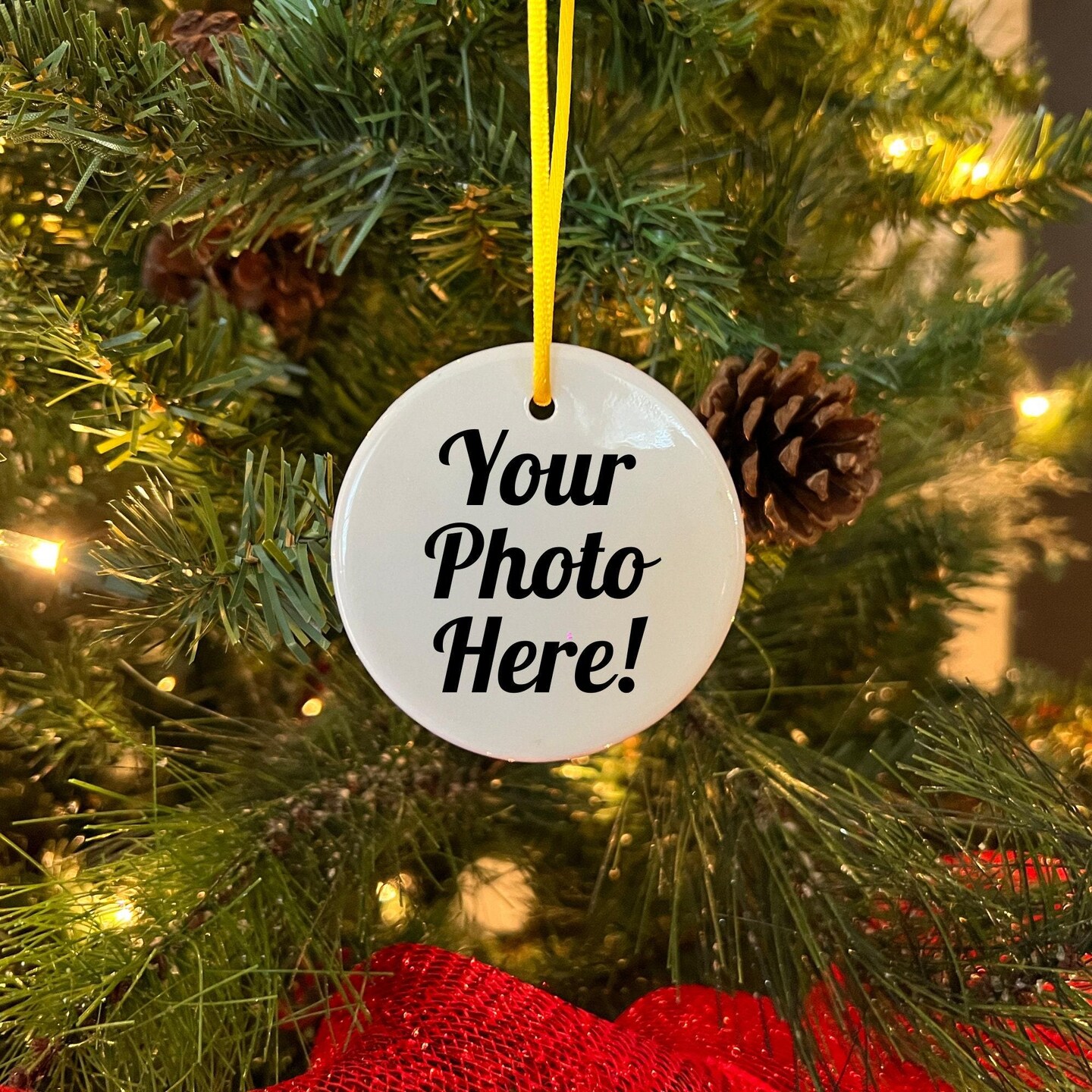 Custom Photo Christmas Ornament, Family Picture Ornament, Personalized Ornament, Custom Ceramic Ornament, Family Christmas Gift, Tree hanger product 5