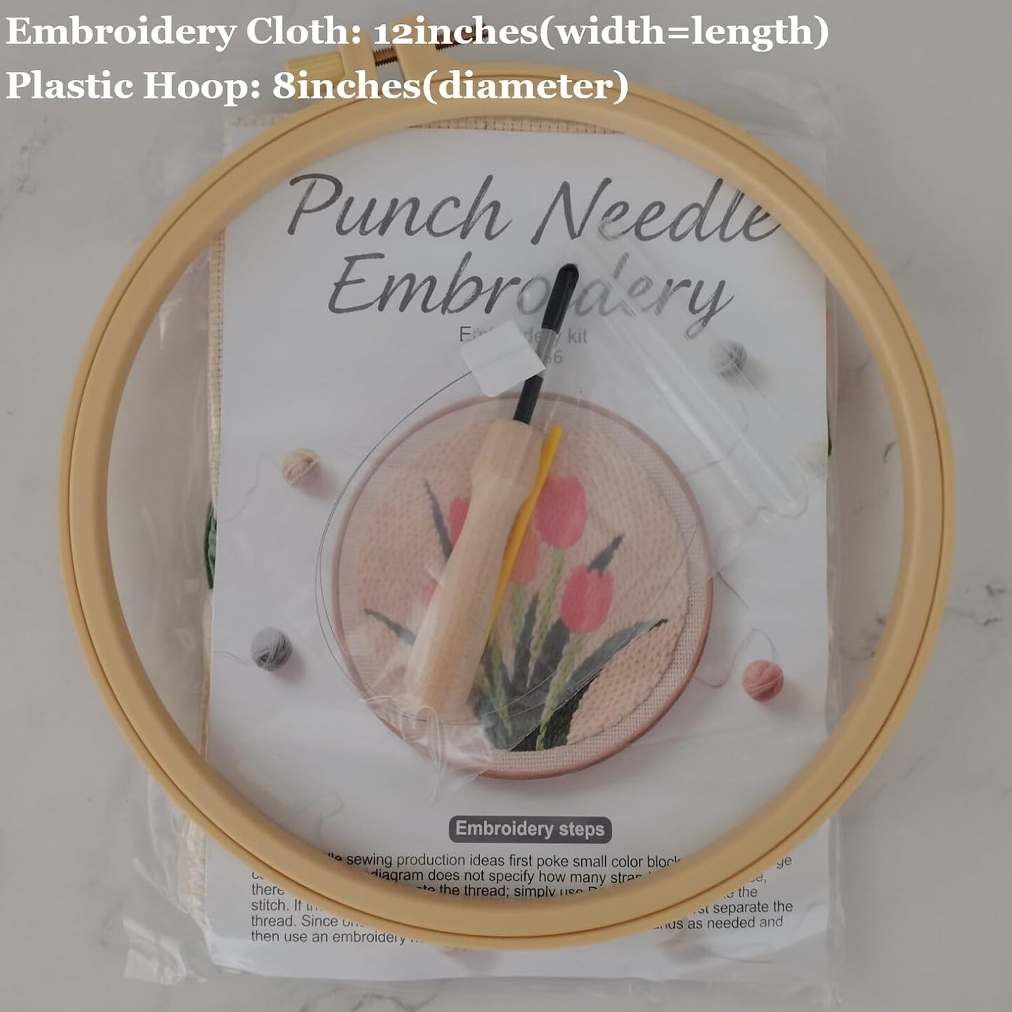 Punch Needle Kit for Adults – Beginner-Friendly DIY Embroidery Set with Flower Tulip Pattern