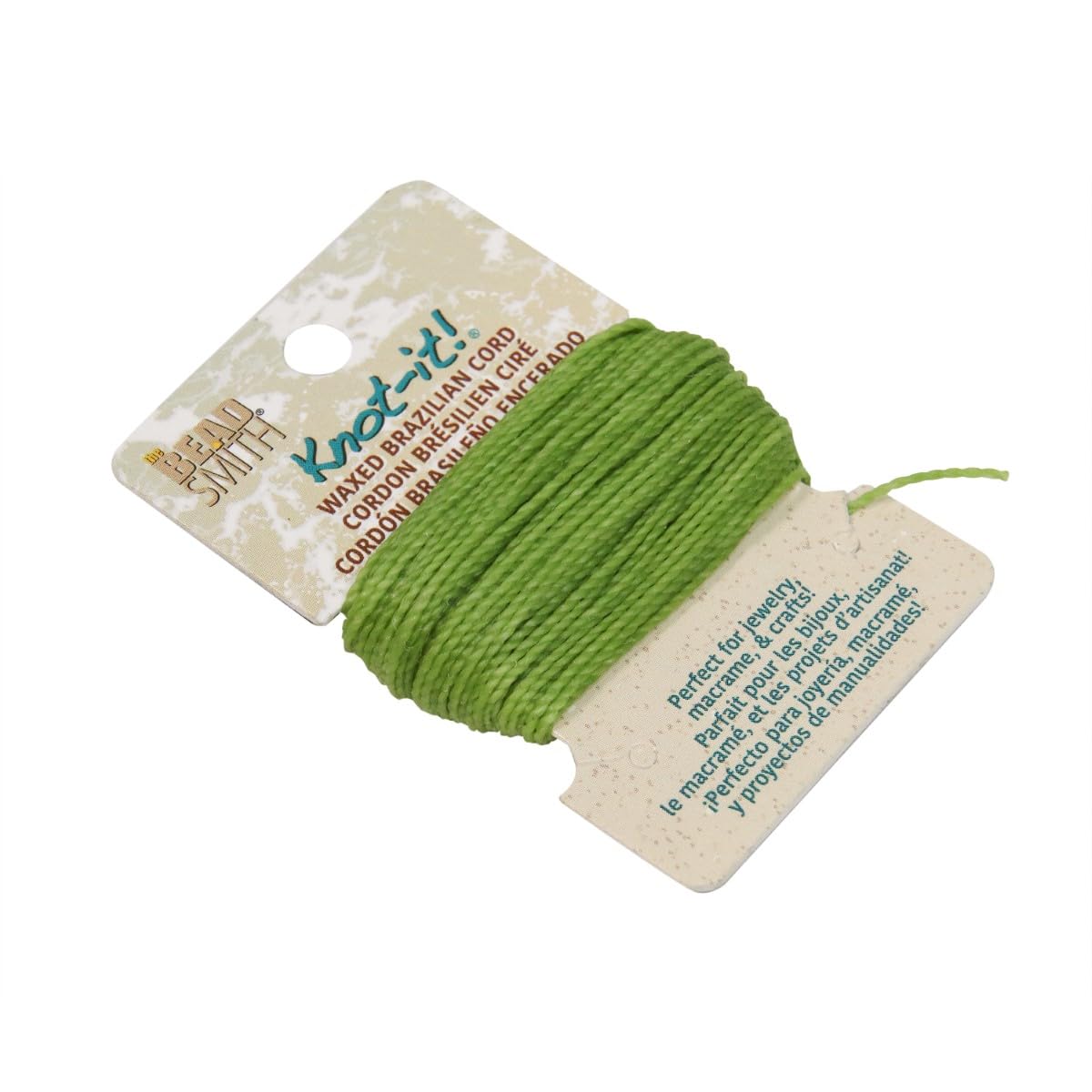 The Beadsmith Waxed Brazilian Cord, 0.7 mm Diameter, Light Wax, 15 Yards (13.7 m)