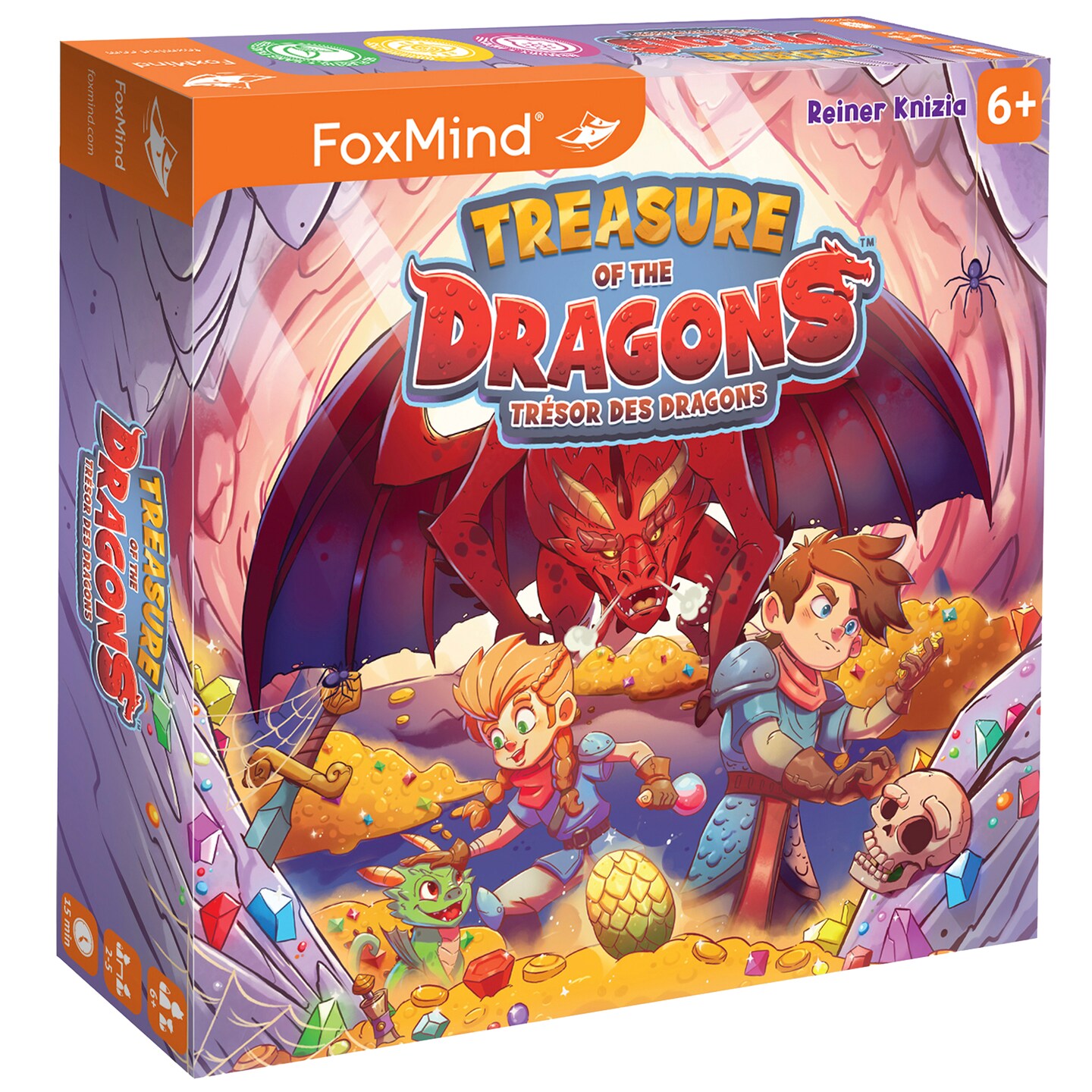FoxMind Games: Treasure of the Dragons - Tile Flipping Memory Game, Match Tiles &#x26; Collect Treasure, Fantasy Theme, Family &#x26; Kids Ages 6+, 2-5 Players