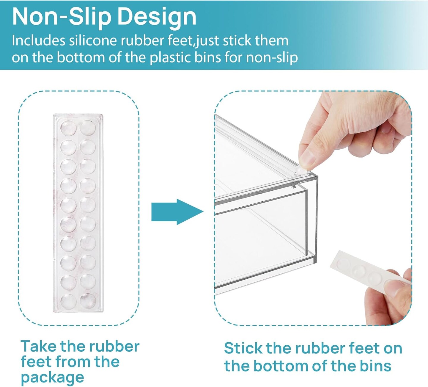 Set of 3 Stackable Plastic Storage Drawers - 2 Small+1 Wide