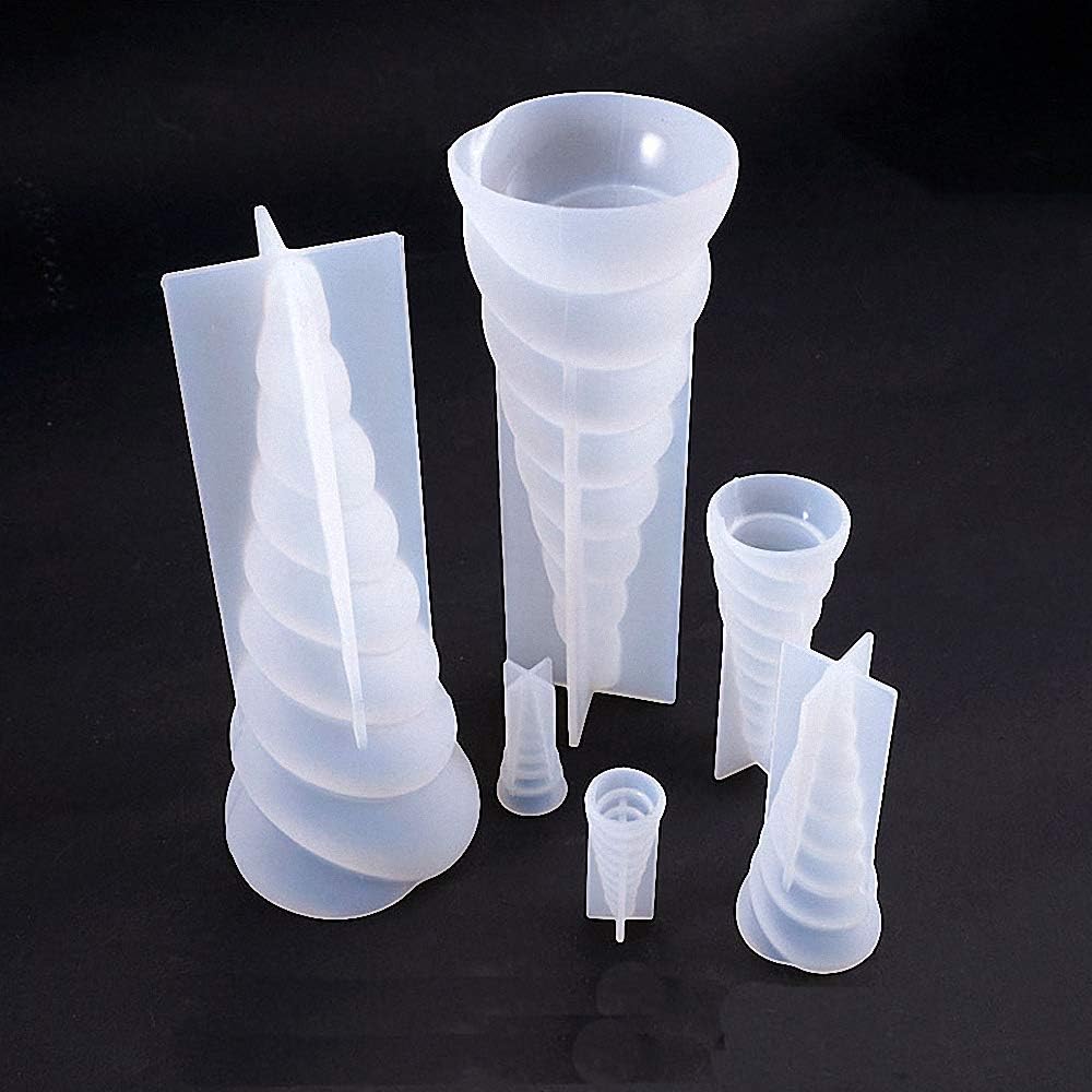 3Pcs/Set 3D Unicorn Horn Silicone Resin Mold(White)