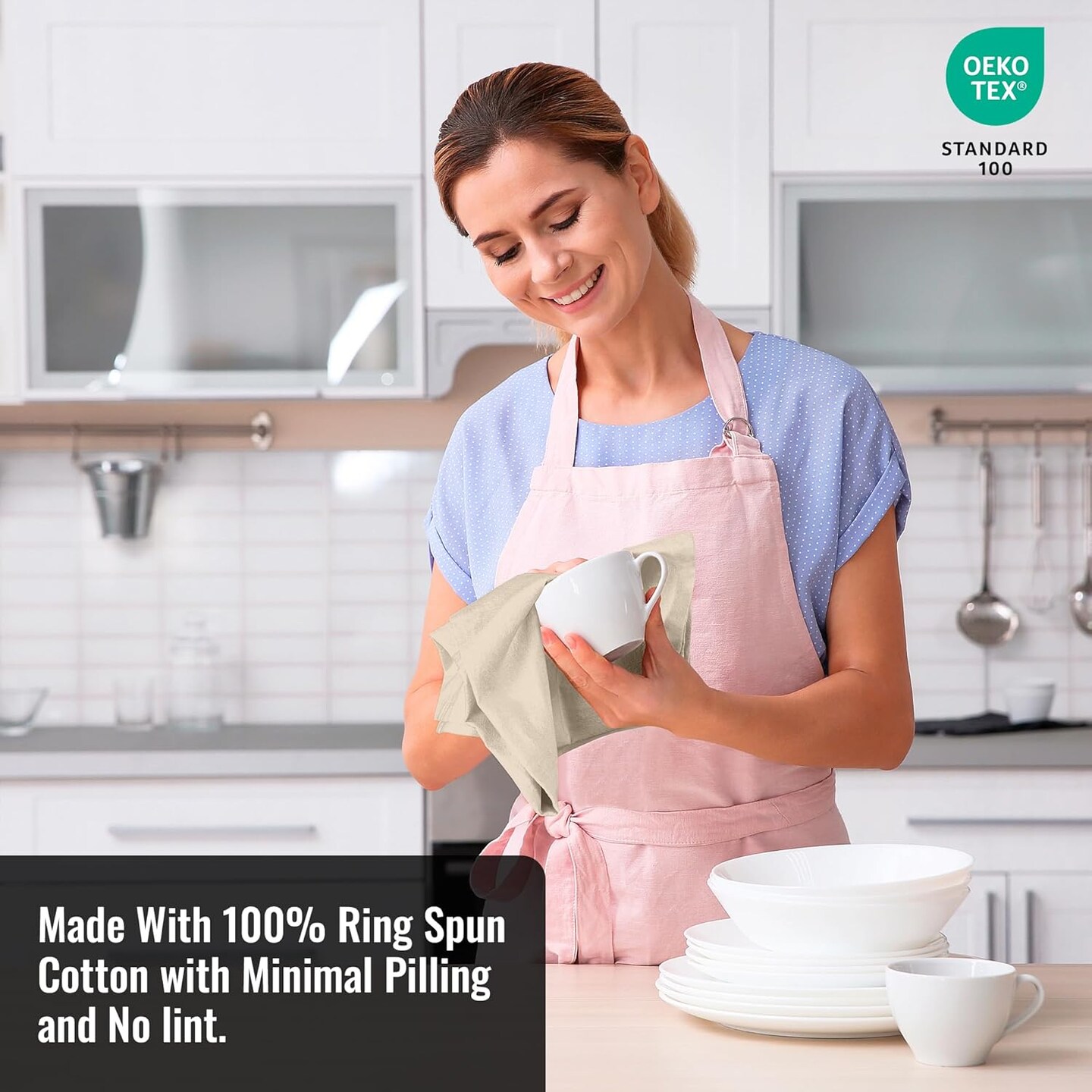 12-Pack Flour Sack Kitchen Towels – 33×38 Inch 100% Cotton Tea Towels, Natural Color, Multipurpose for Baking, Bread Proofing, Cheese Straining, Cleaning, Drying, and Embroidery