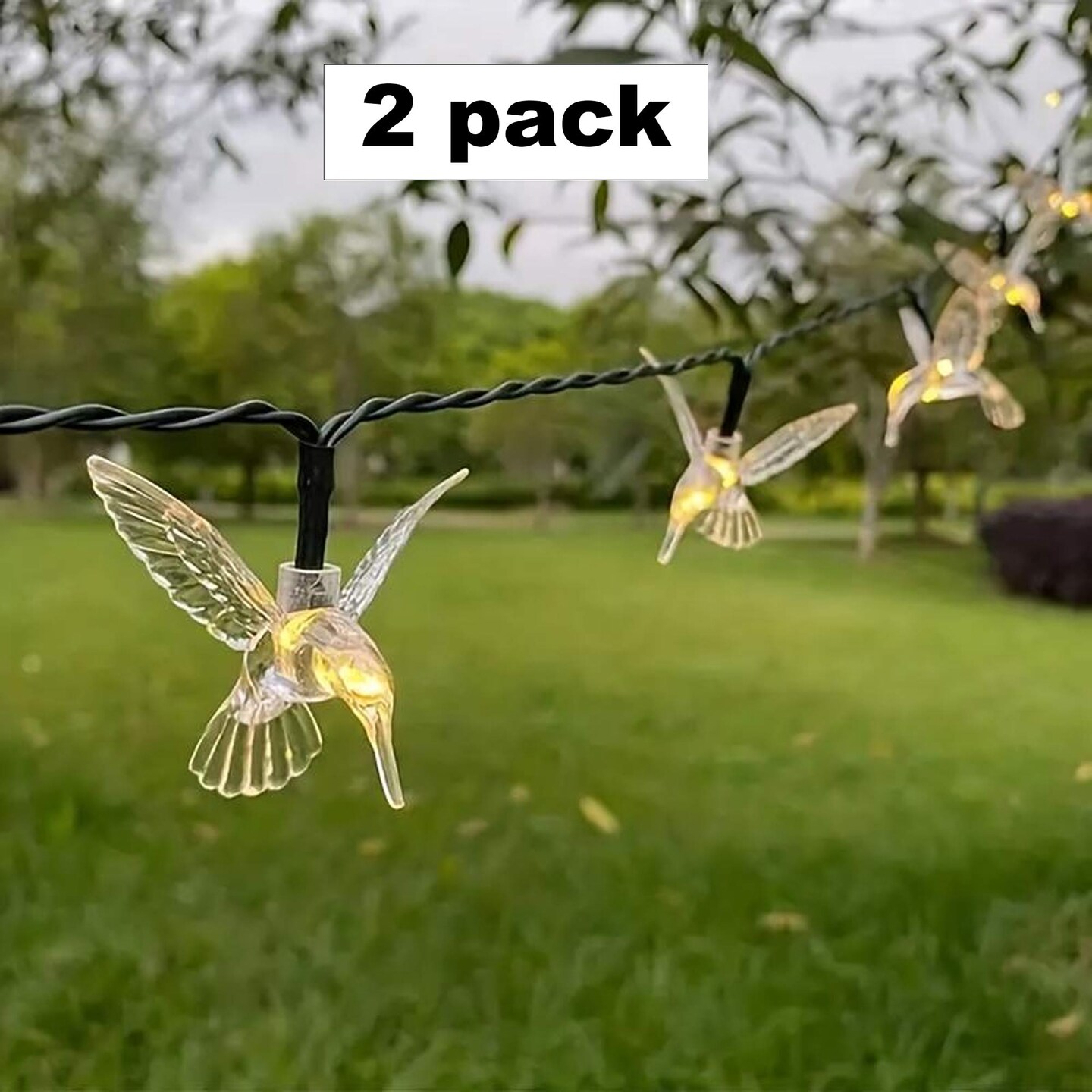 Solar Powered Dove String Lights with 30 LEDs, Warm Glow