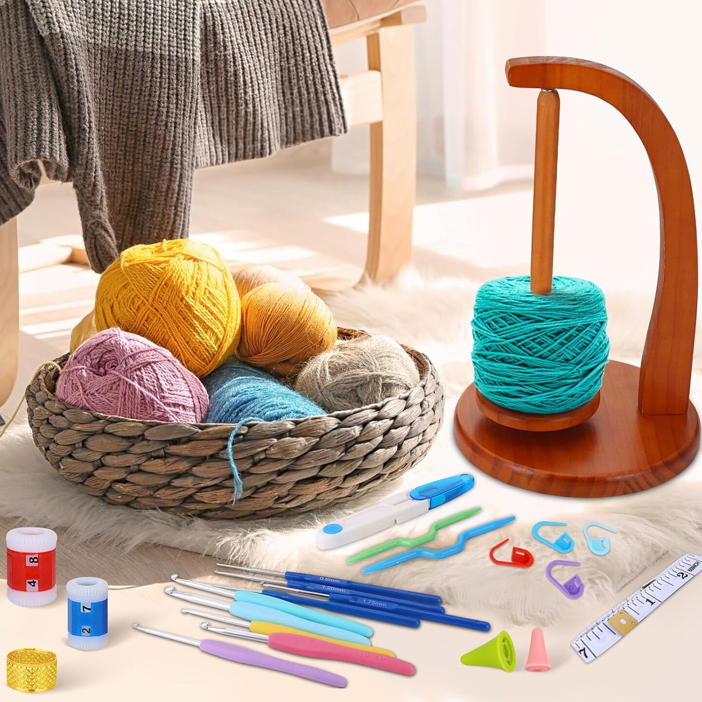 Yarn Holder for Knitting and Crocheting Crochet Hook