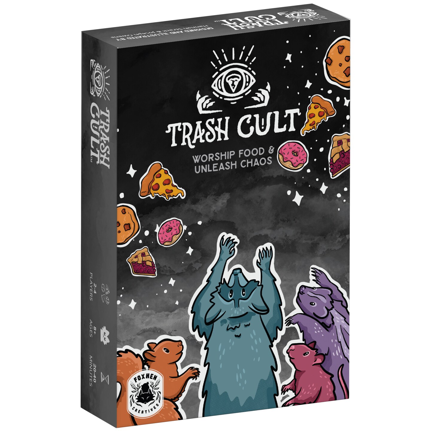 FoxHen Creatives: Trash Cult - Set Collection Card Game, Take That Hand Management, Become The Supreme Cult Leader, Animal Themed, Age 8+, 2-4 Players