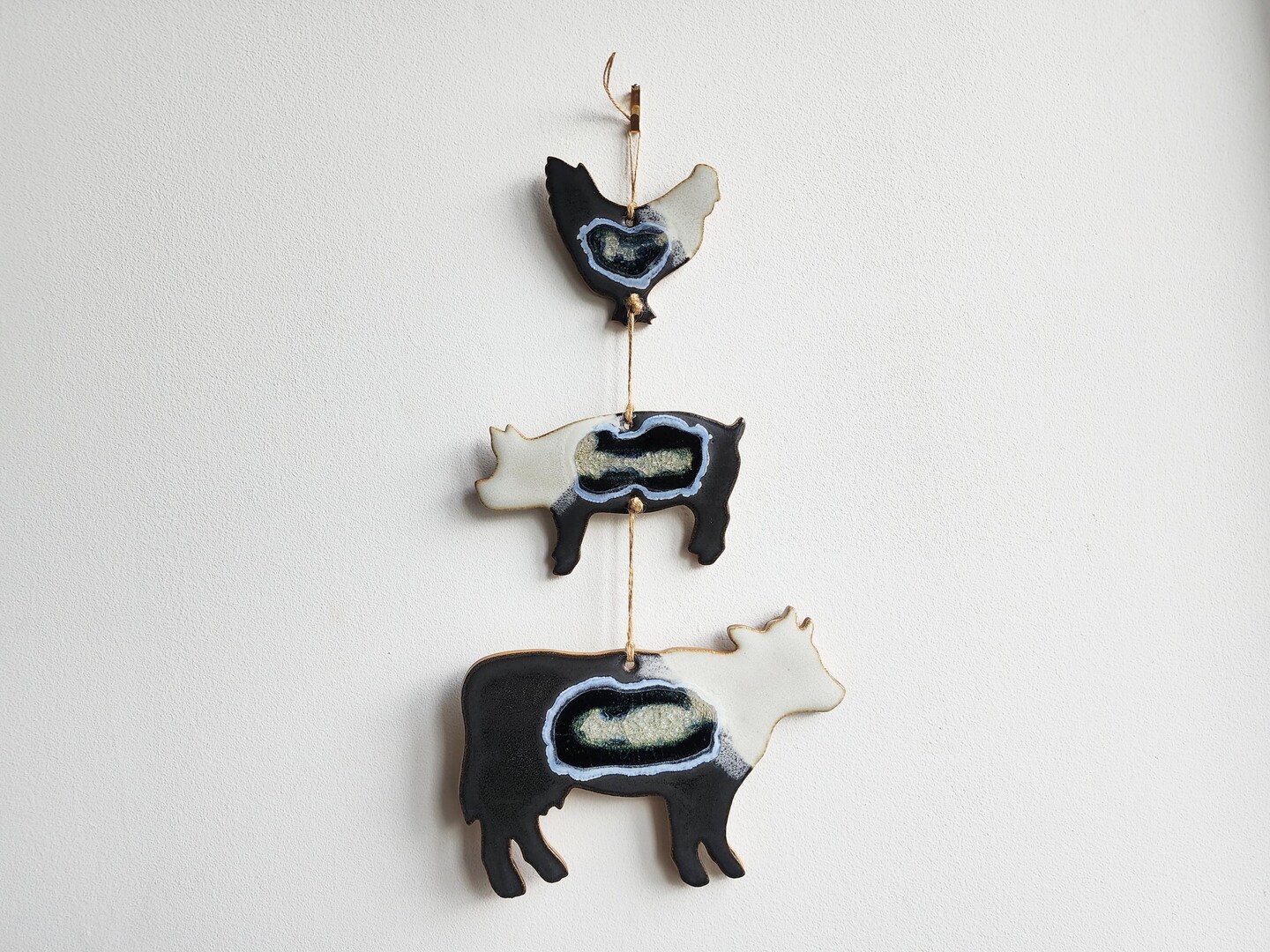 Cow pig and chicken kitchen ceramic wall hanging makerplace by michaels