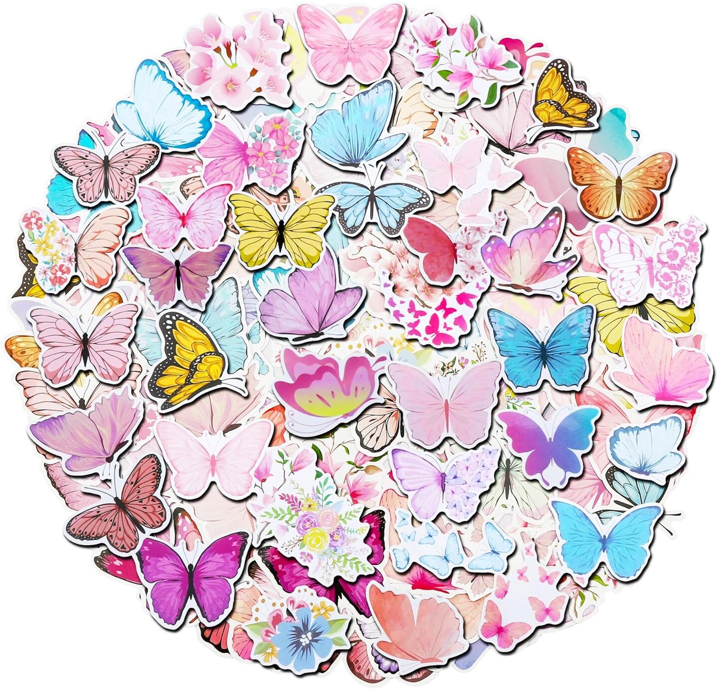 100 Pack Butterfly Stickers, Butterfly Party Favors