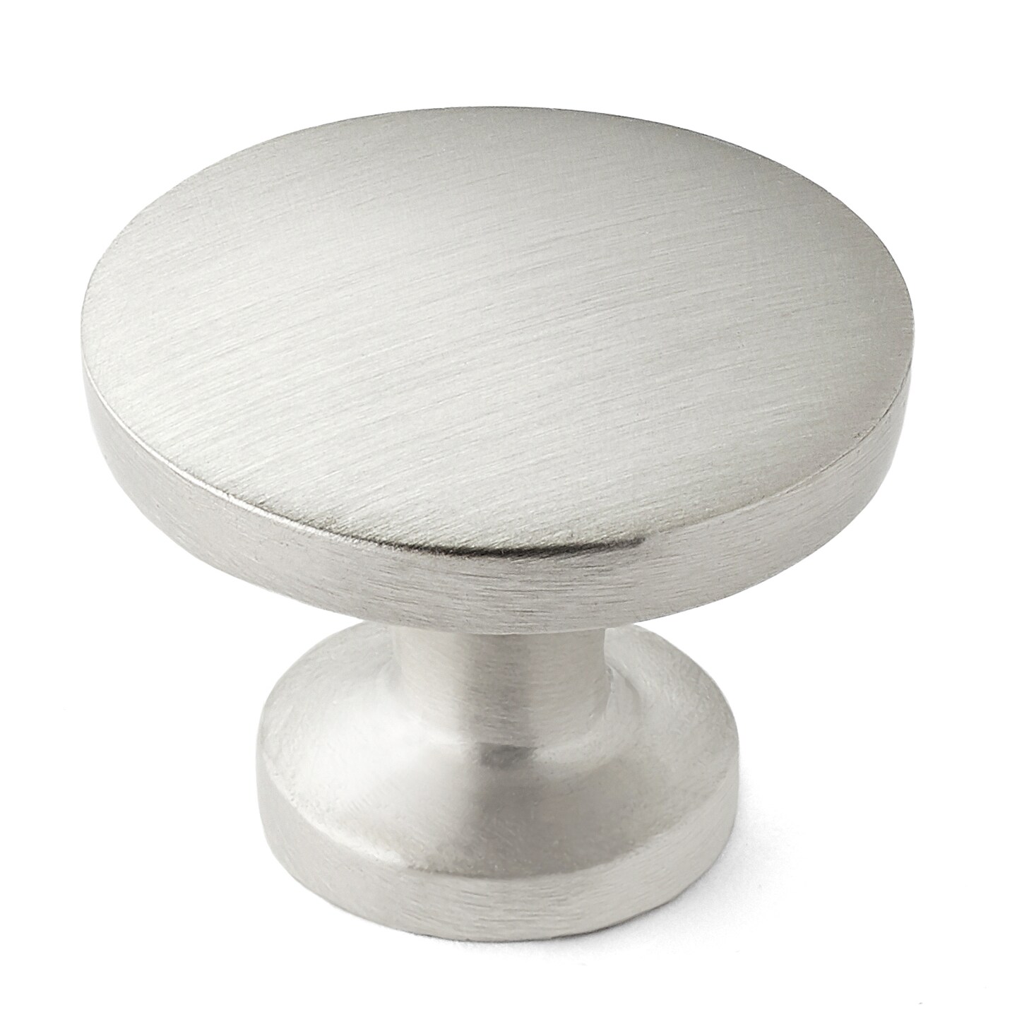 Cauldham Solid Round Kitchen Cabinet Knobs Pulls (1-1/8&#x22; Diameter) - Dresser Drawer/Door Hardware - Style R126 - Satin Nickel