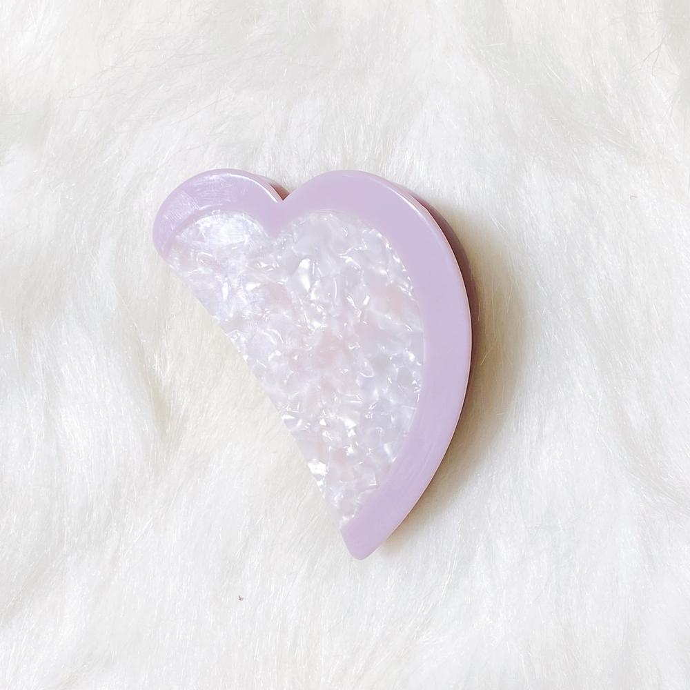Edge Collections - Pink - Chic Heart-Shaped Hair Claw - 1 piece
