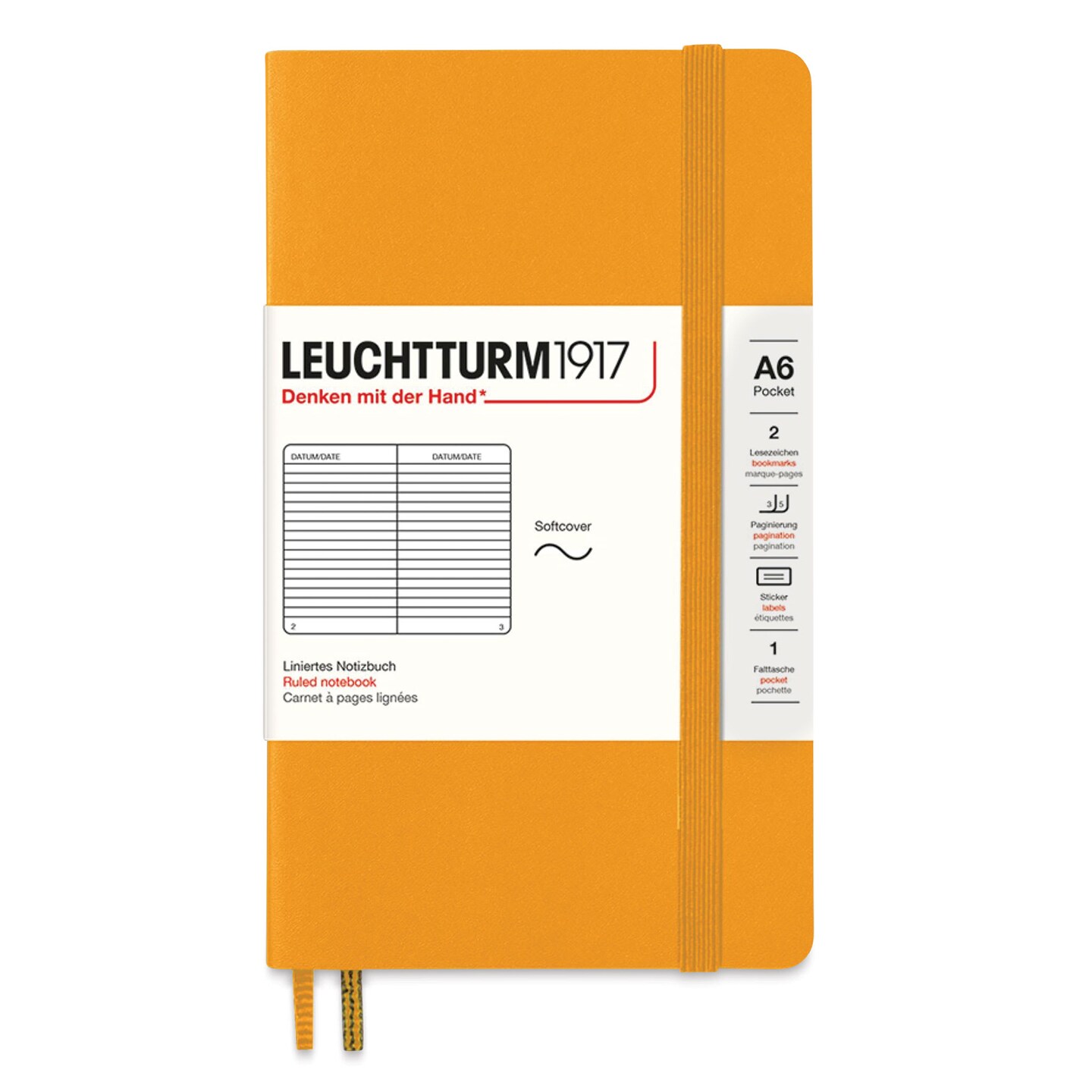 Leuchtturm1917 Ruled Softcover Notebook - Rising Sun, 3-1/2" x 6"