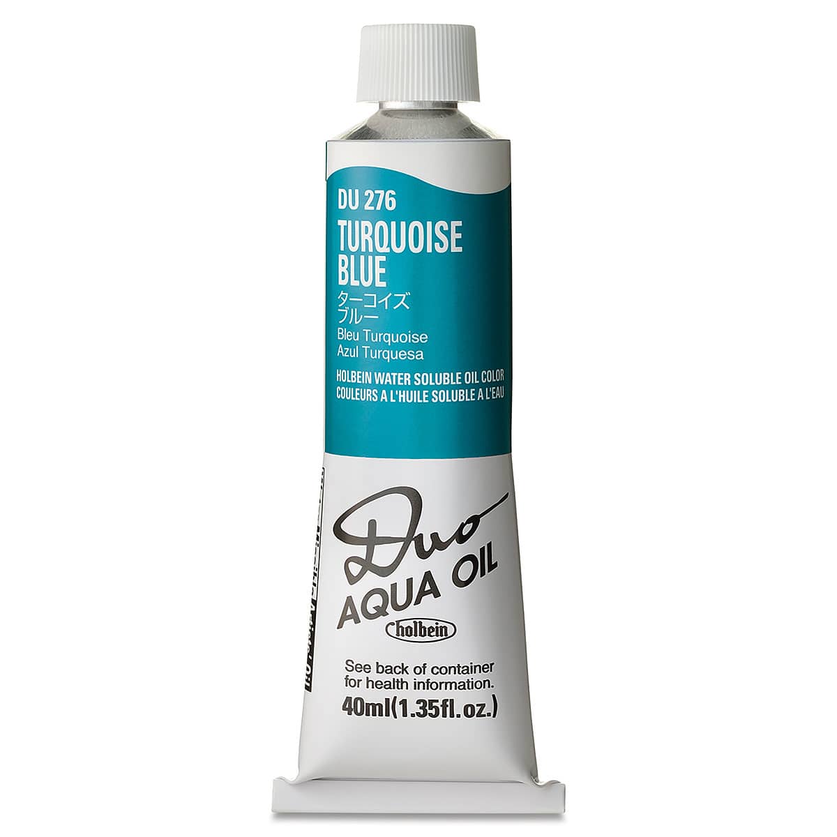 Holbein Duo Aqua Water Soluble Oils - Turquoise Blue, 40 ml tube