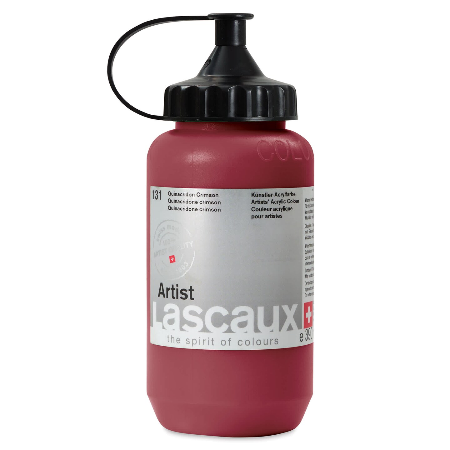 Lascaux Artist Acrylics - Quinacridone Crimson, 390 ml Bottle