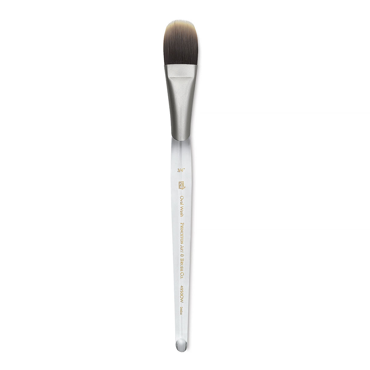 Princeton Synthetic Clear Handle Brush - Oval Wash, Short Handle, Size 3/4"
