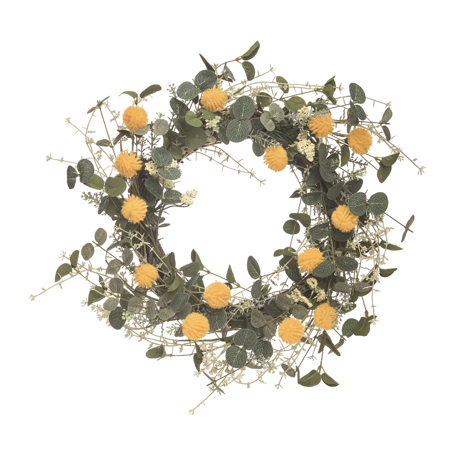 Transpac Synthetic Fabric 23 in. Multicolor Spring Billy Ball Wreath