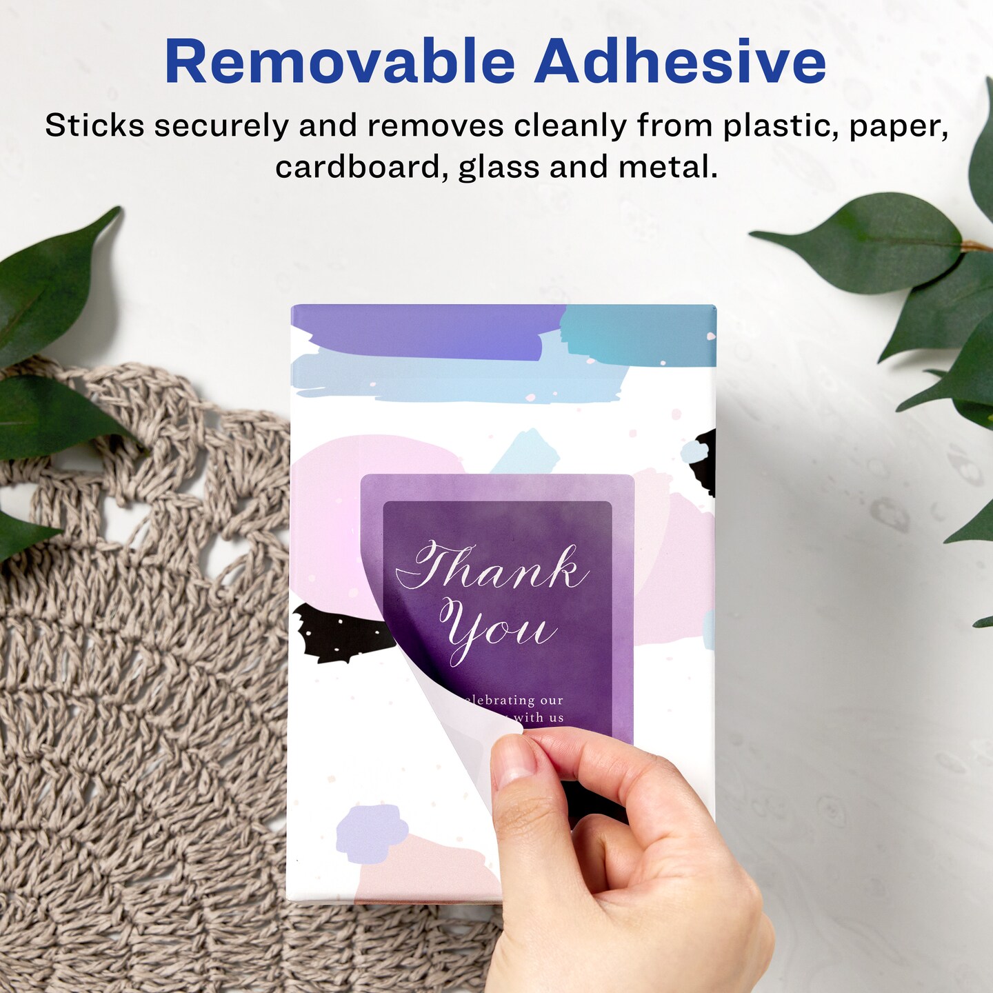 Avery Matte White Removable Rectangle Labels with Sure Feed Technology, Print-to-the-Edge, 4&#x22; x 6&#x22;