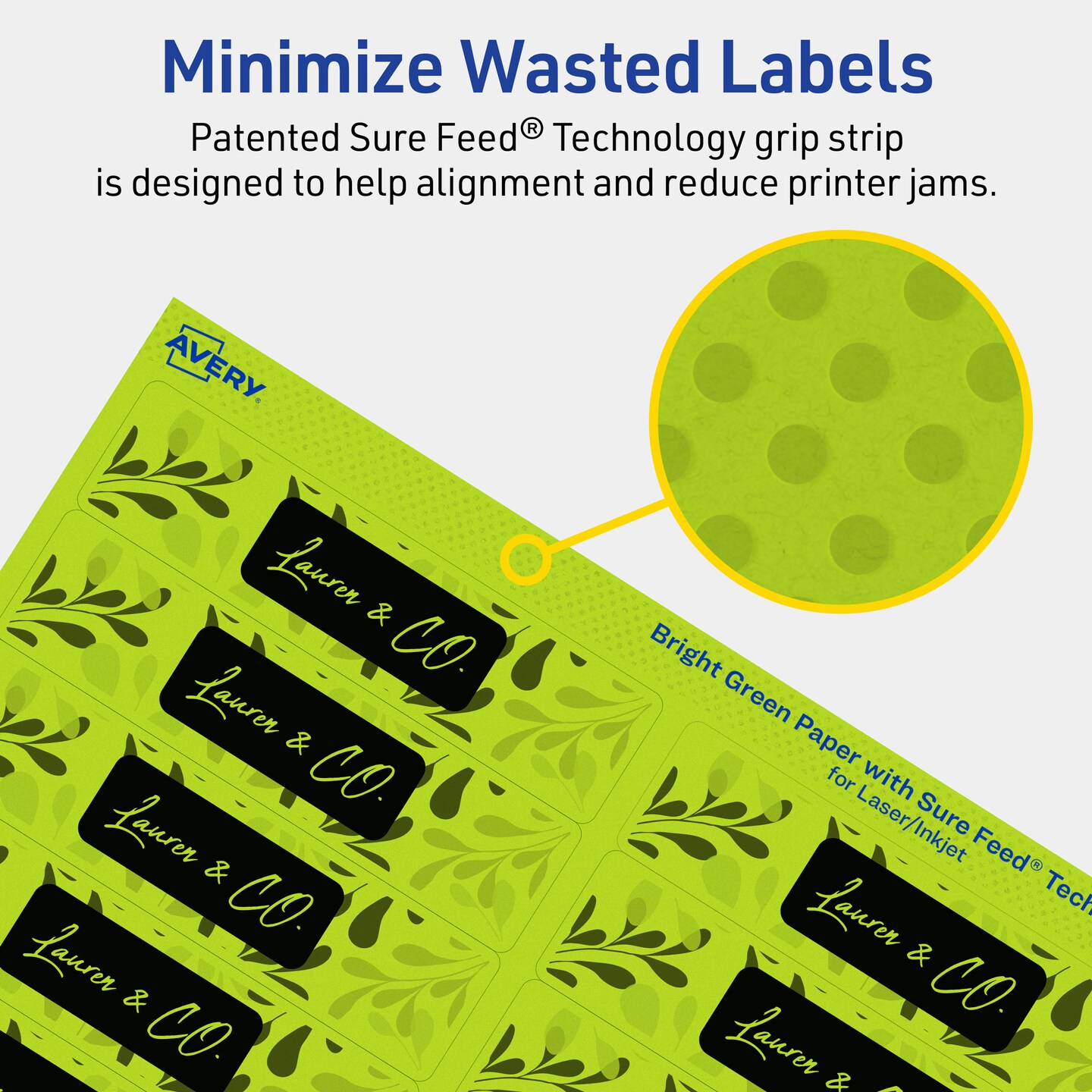 Avery Bright Green Paper Labels, 1&#x22; x 4&#x22; Rectangle