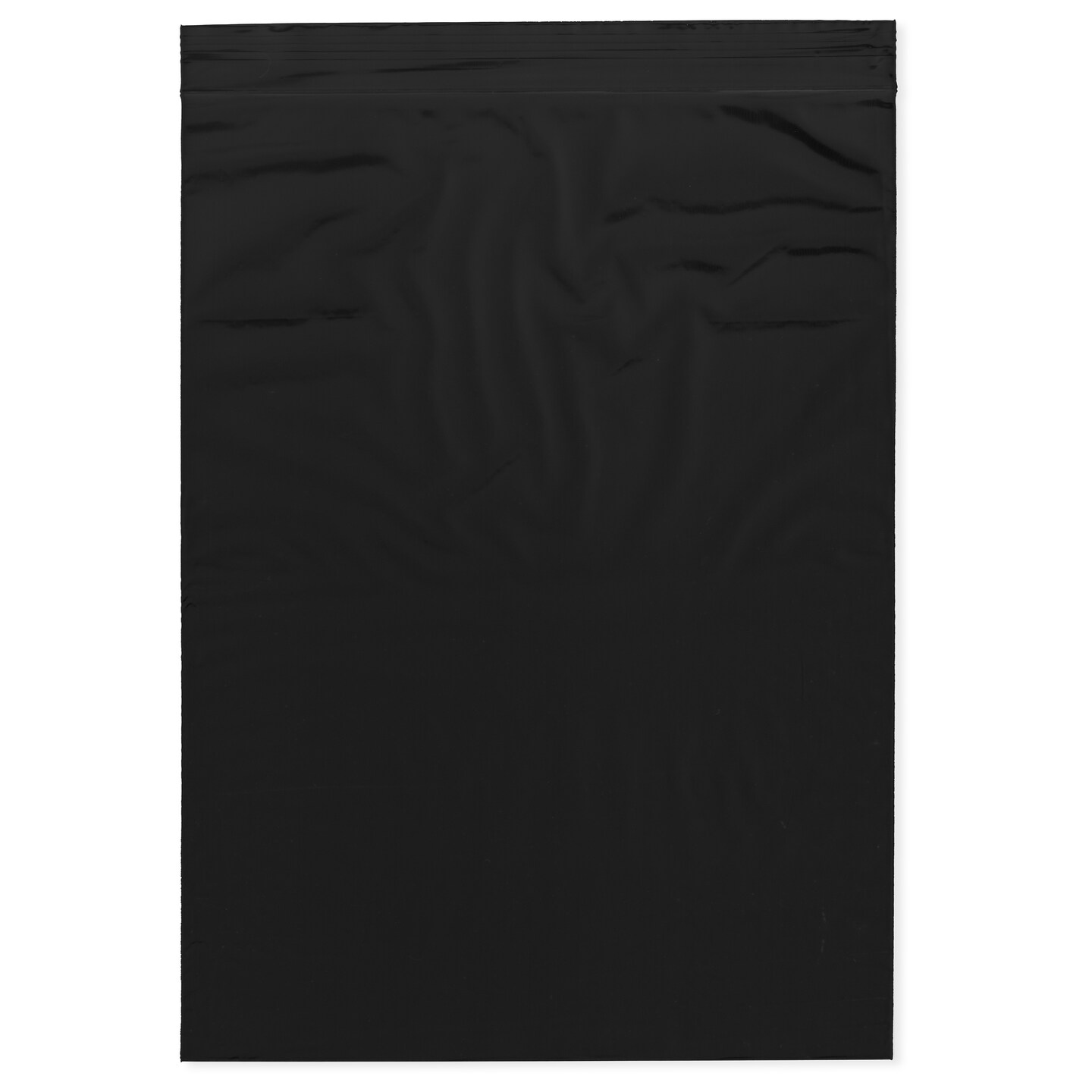 Plymor 9&#x22; x 12&#x22;, Black 2 Mil Zipper Reclosable Plastic Bags