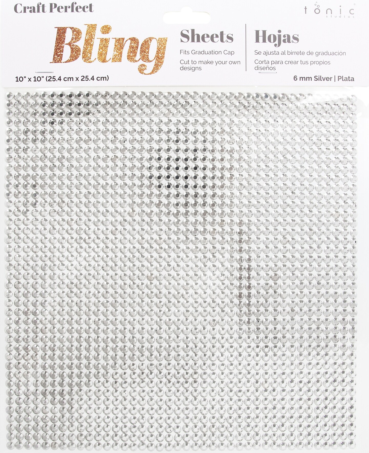 Craft Perfect Gem 10&#x22;X10&#x22; Gem Sheet 6MM-Silver