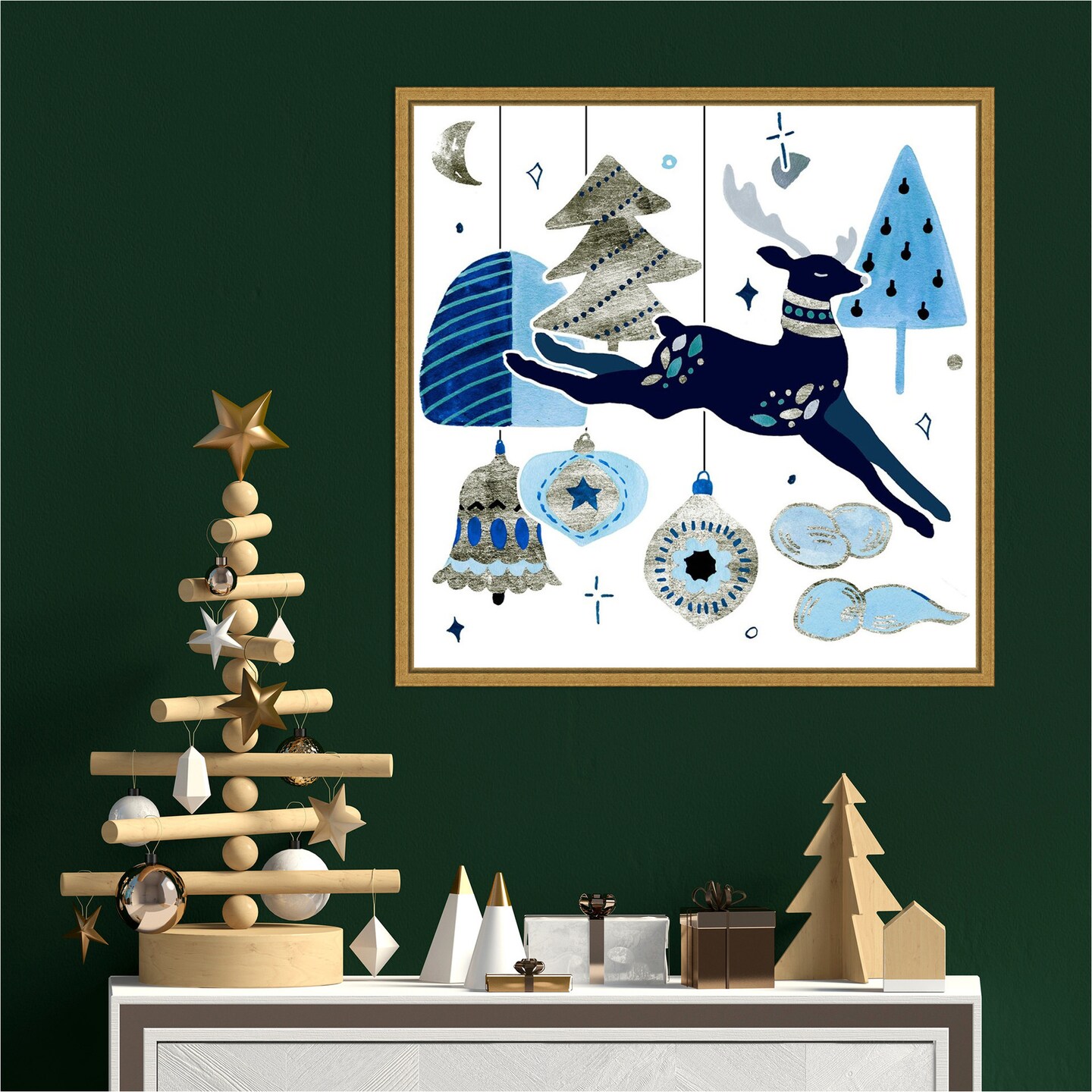 Goodnight Reindeer I by Melissa Wang Framed Canvas Wall Art