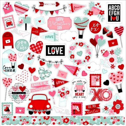 Echo Park Love Notes 12 x 12 Cardstock Stickers