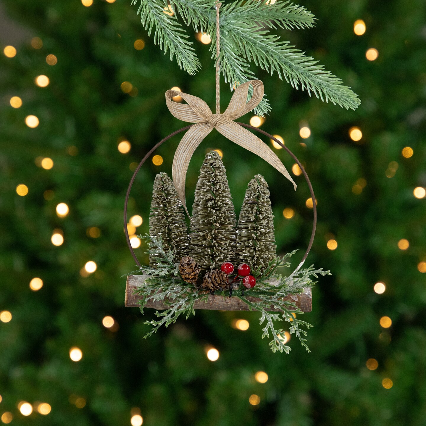 Northlight Frosted Mini Bottle Brush Trees Christmas Ornament - 7&#x22;