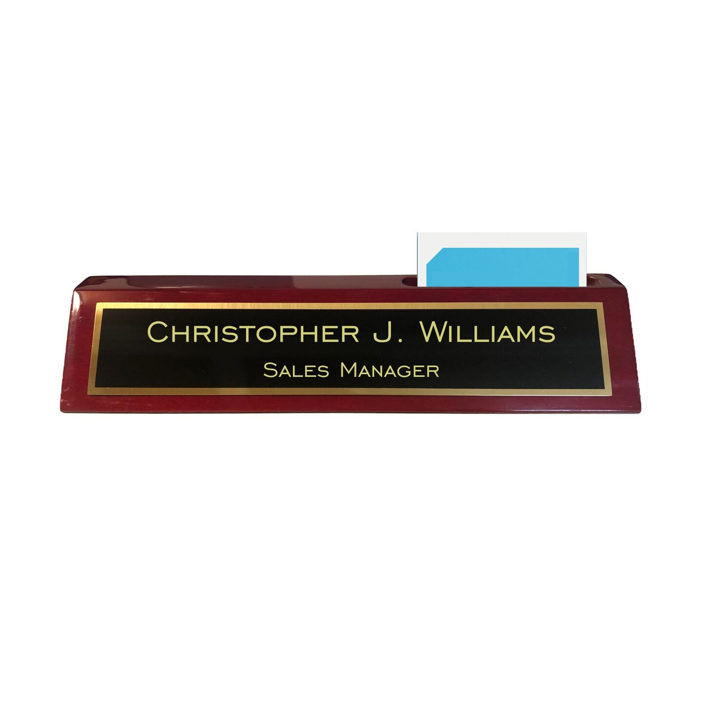 Personalized Name Plate for Desk Rosewood Finish with Custom Text Business Office Gifts for Boss or Coworker Graduation Gift (CUS-001)